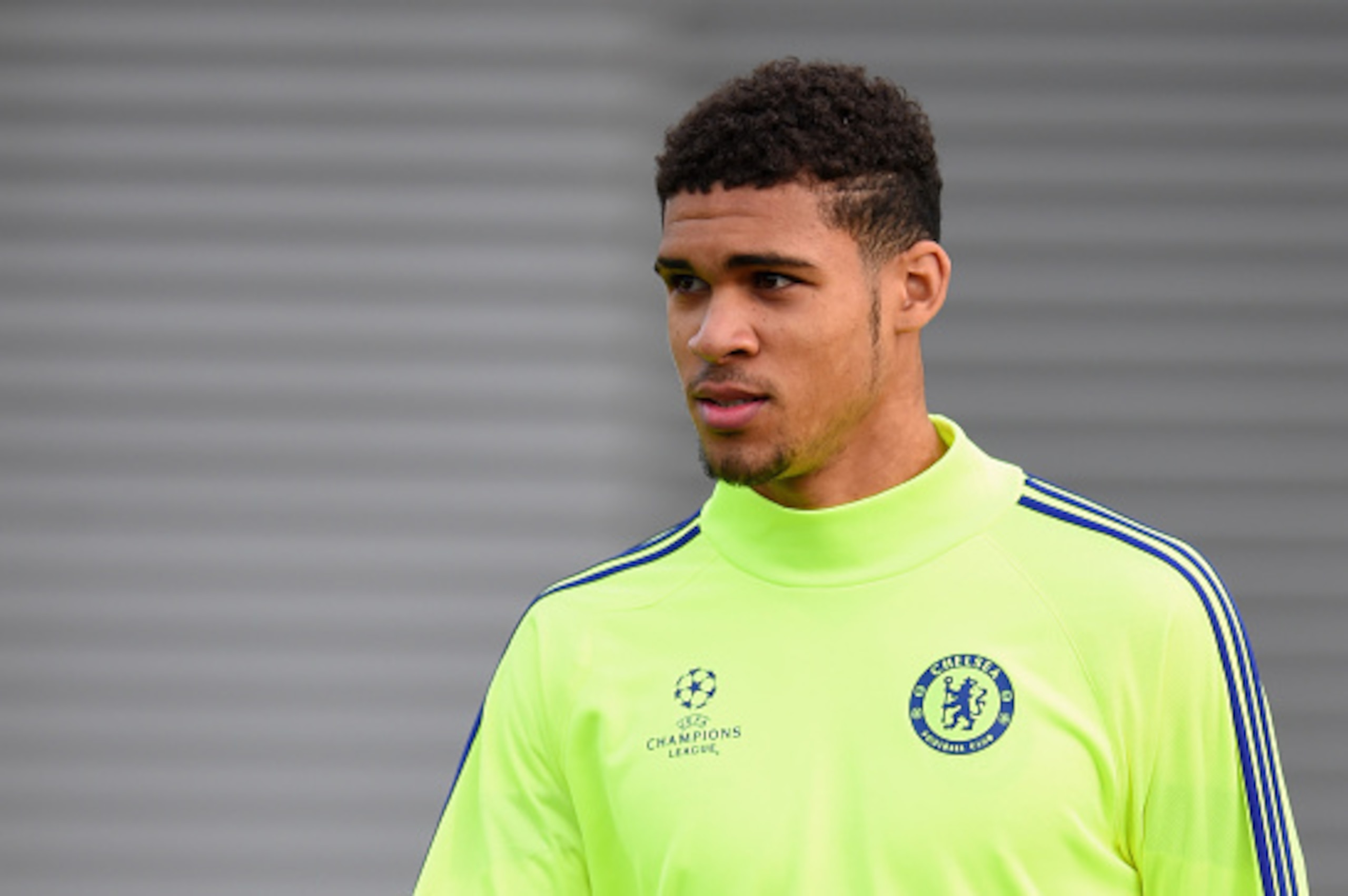 LONDON, ENGLAND - DECEMBER 09:  Ruben Loftus-Cheek looks on during a Chelsea training session, ahead of the UEFA Champions League Group G match, against Sporting Clube de Portugal at Cobham Training Centre on December 9, 2014 in London, United Kingdom.  (