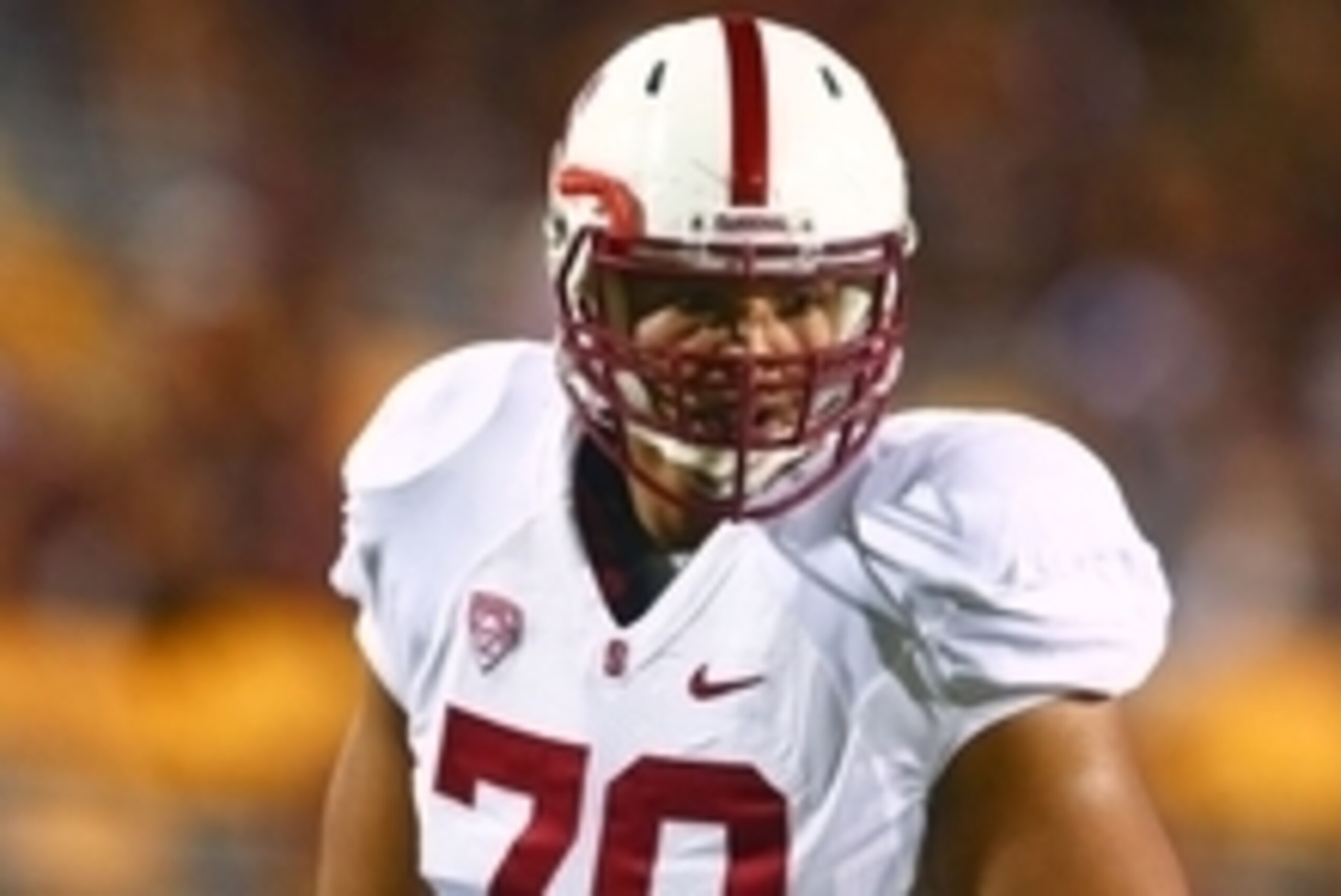 Oct 18, 2014; Tempe, AZ, USA; Stanford Cardinal offensive tackle Andrus Peat (70) against the Arizona State Sun Devils at Sun Devil Stadium. The Sun Devils defeated the Cardinal 26-10. Mandatory Credit: Mark J. Rebilas-USA TODAY Sports