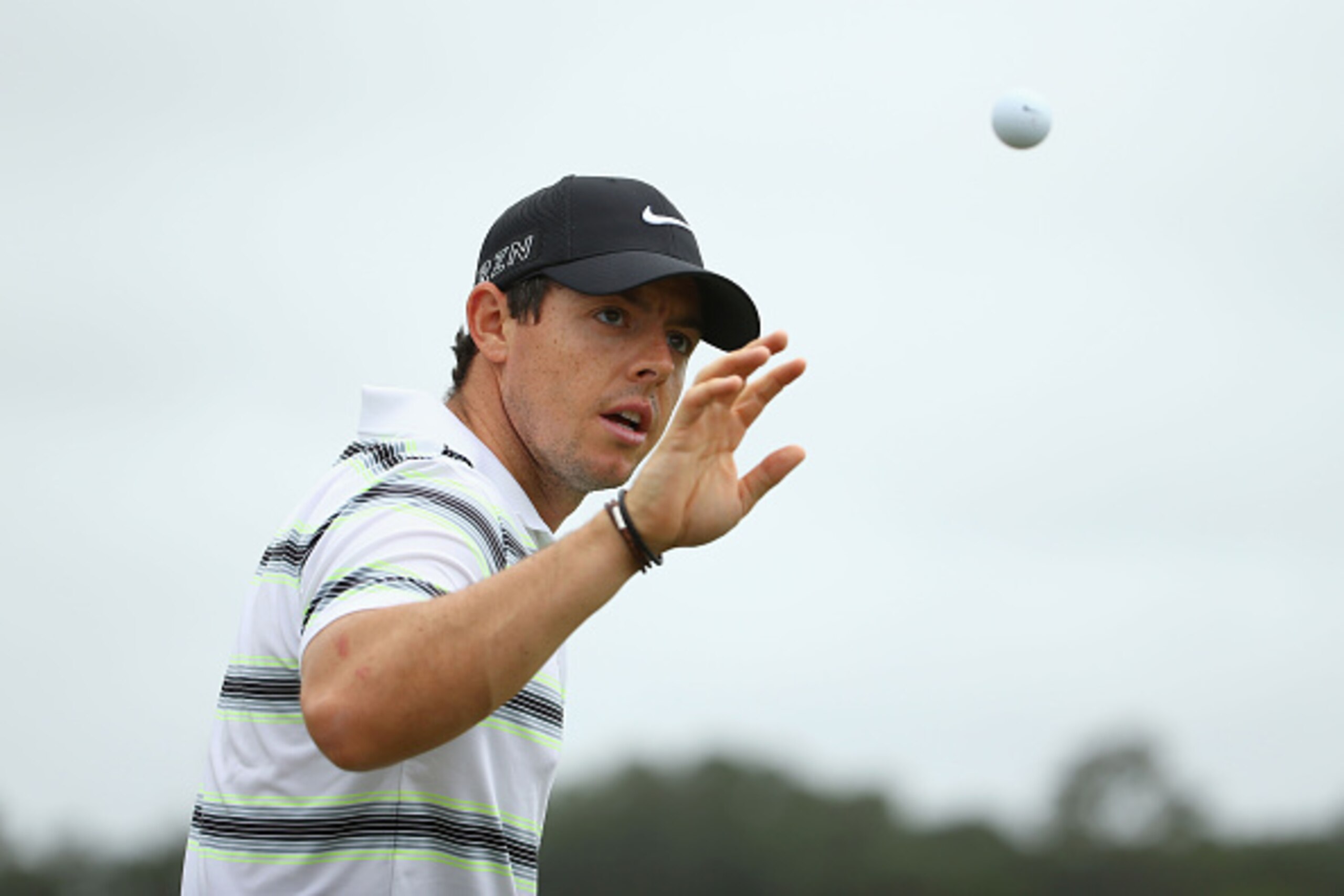PONTE VEDRA BEACH, FL - MAY 06:  Rory McIlroy of Northern Ireland catches a ball during a practice round for THE PLAYERS Championship at the TPC Sawgrass Stadium course on May 6, 2015 in Ponte Vedra Beach, Florida.  (Photo by Richard Heathcote/Getty Image