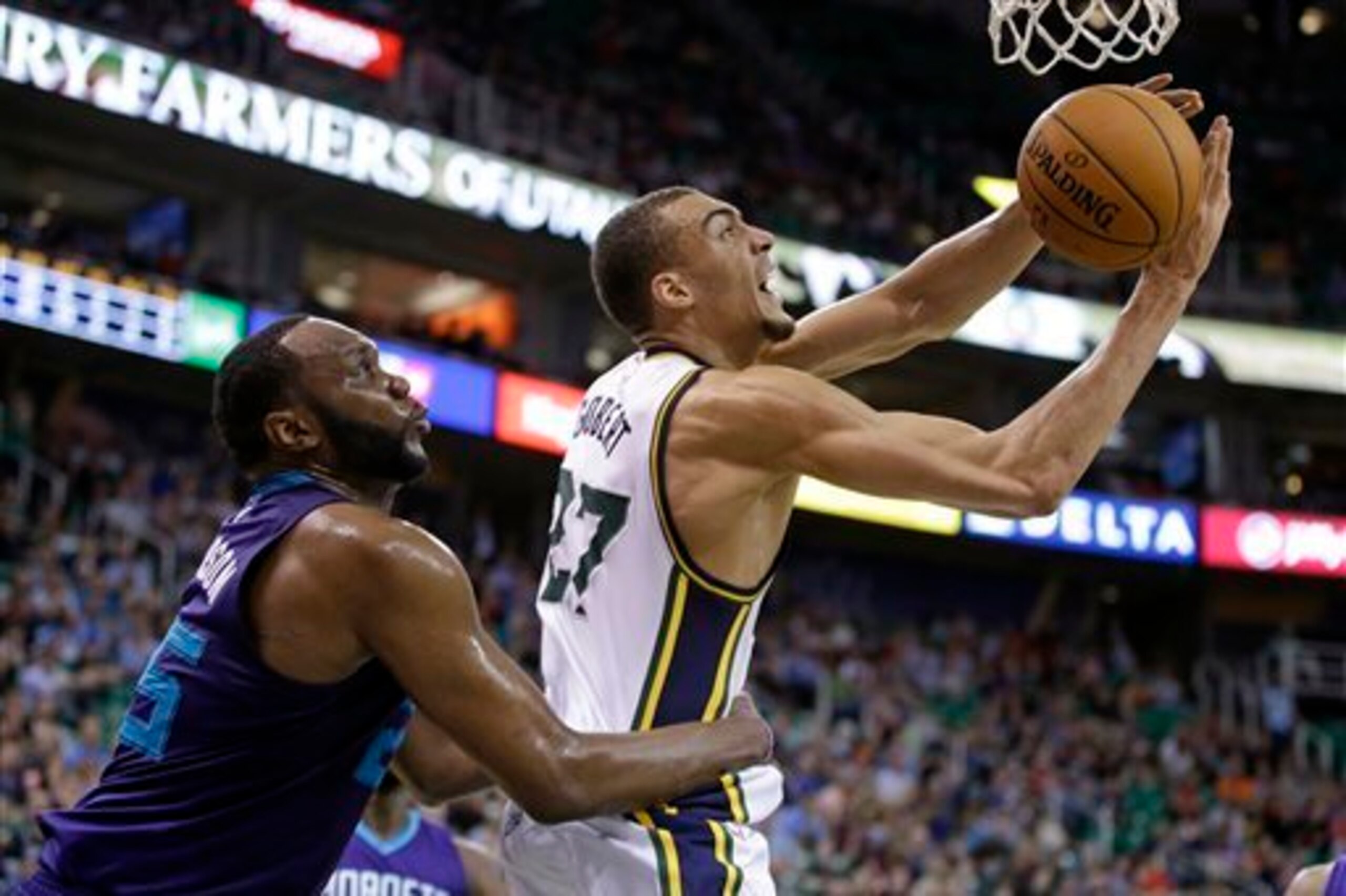The Utah Jazz's young center Rudy Gobert would solve the Knicks' rim protection problem, if New York could convince Utah to part with him.