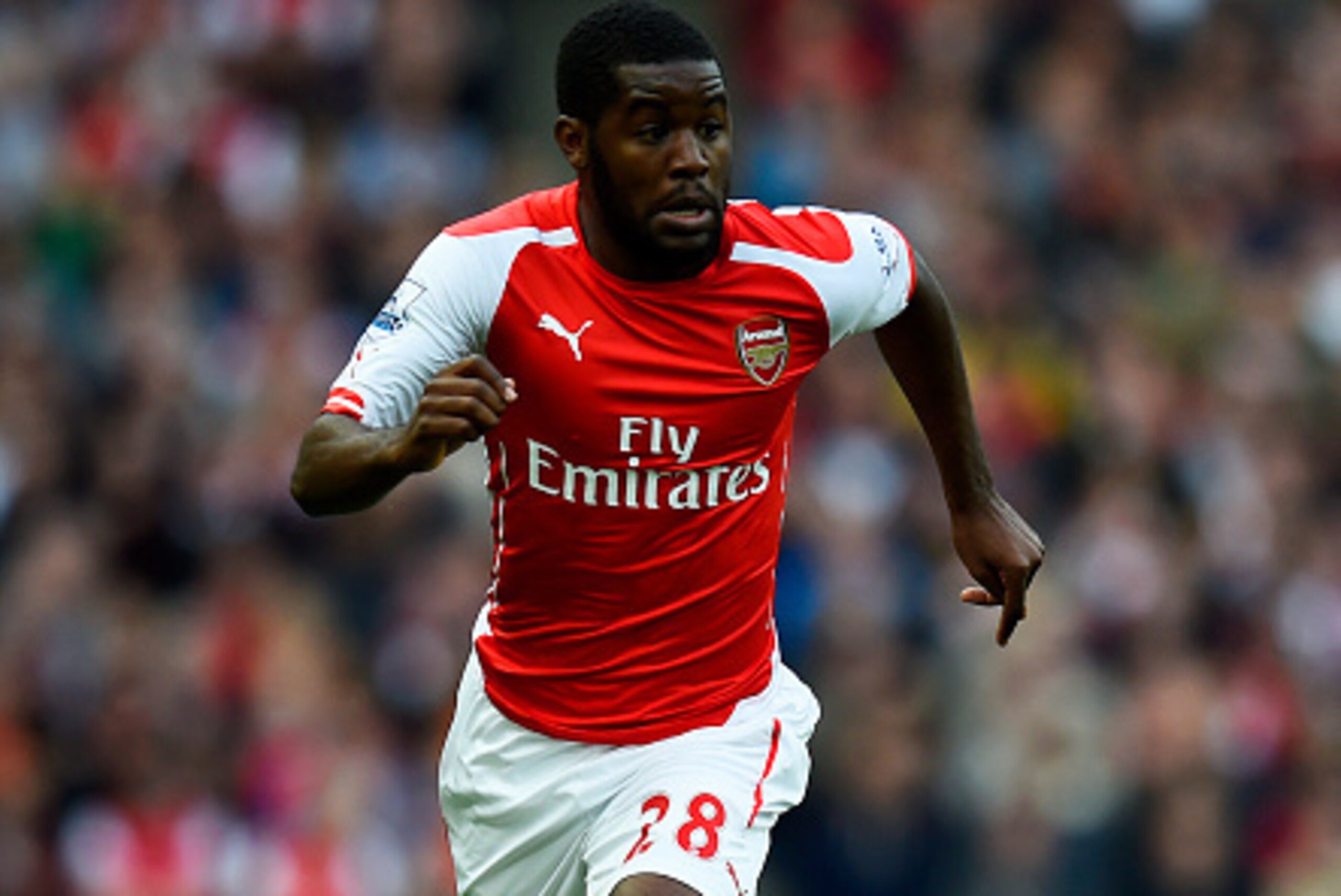 LONDON, ENGLAND - OCTOBER 18: Joel Campbell of Arsenal in action during the Barclays Premier League match between Arsenal and Hull City at Emirates Stadium on October 18, 2014 in London, England. (Photo by Mike Hewitt/Getty Images) LONDON, ENGLAND - OCTOBER 18: Joel Campbell of Arsenal in action during the Barclays Premier League match between Arsenal and Hull City at Emirates Stadium on October 18, 2014 in London, England. (Photo by Mike Hewitt/Getty Images)