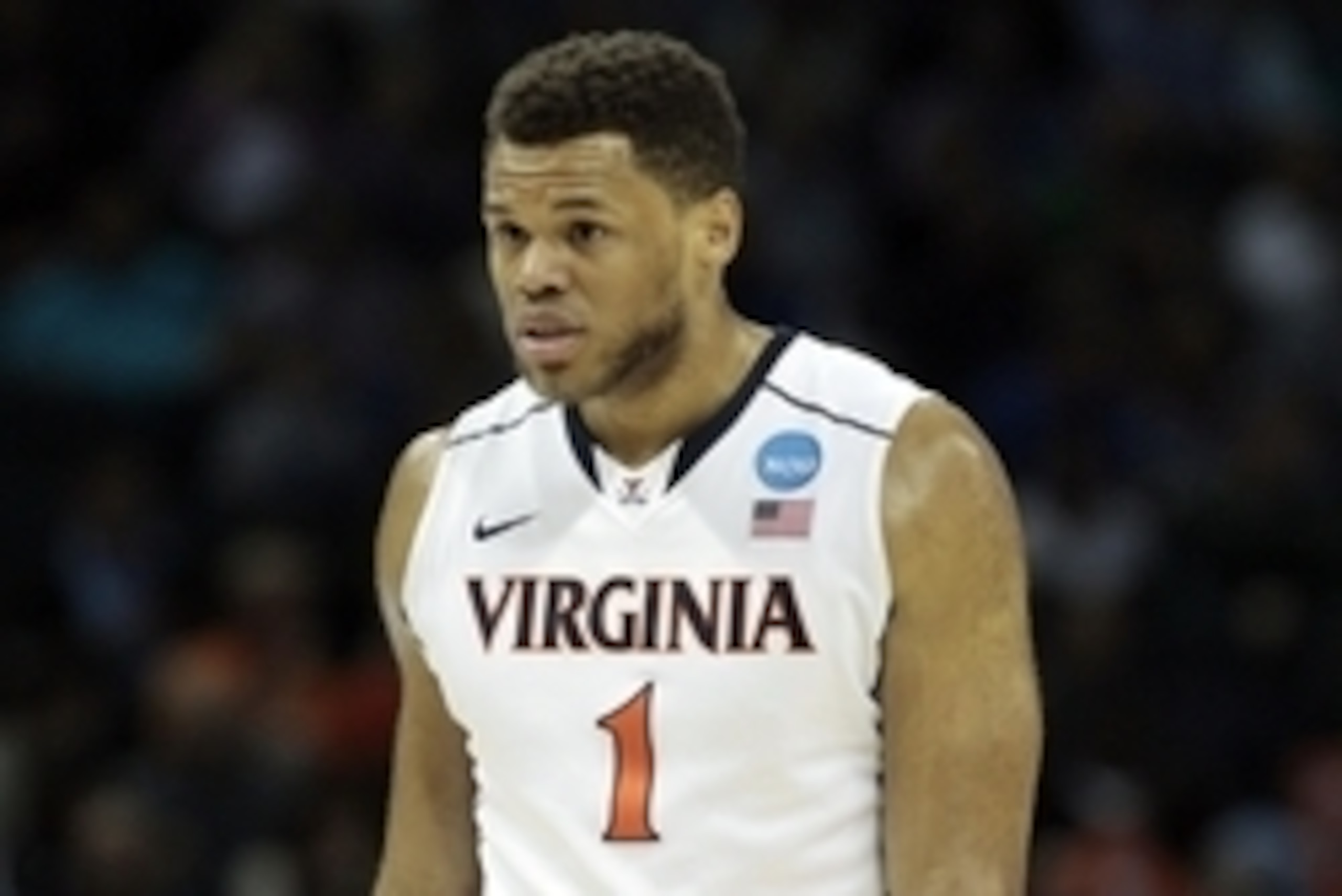 Mar 22, 2015; Charlotte, NC, USA; Virginia Cavaliers guard Justin Anderson (1) during the first half against the Michigan State Spartans in the third round of the 2015 NCAA Tournament at Time Warner Cable Arena. Mandatory Credit: Jeremy Brevard-USA TODAY 