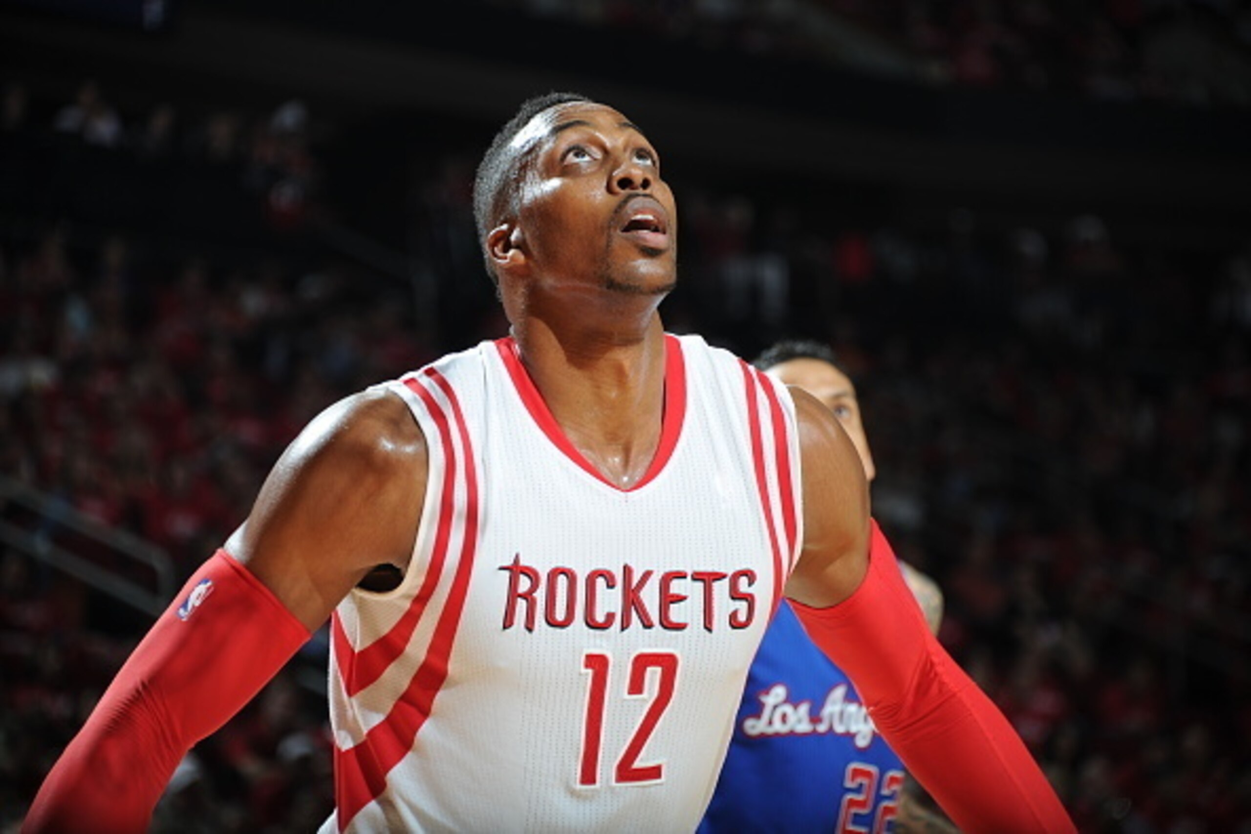 HOUSTON, TX - MAY 6:  Dwight Howard #12 of the Houston Rockets against the Los Angeles Clippers in Game Two of the Western Conference Semifinals during the 2015 NBA Playoffs on May 6, 2015 at the Toyota Center in Houston, Texas. NOTE TO USER: User express