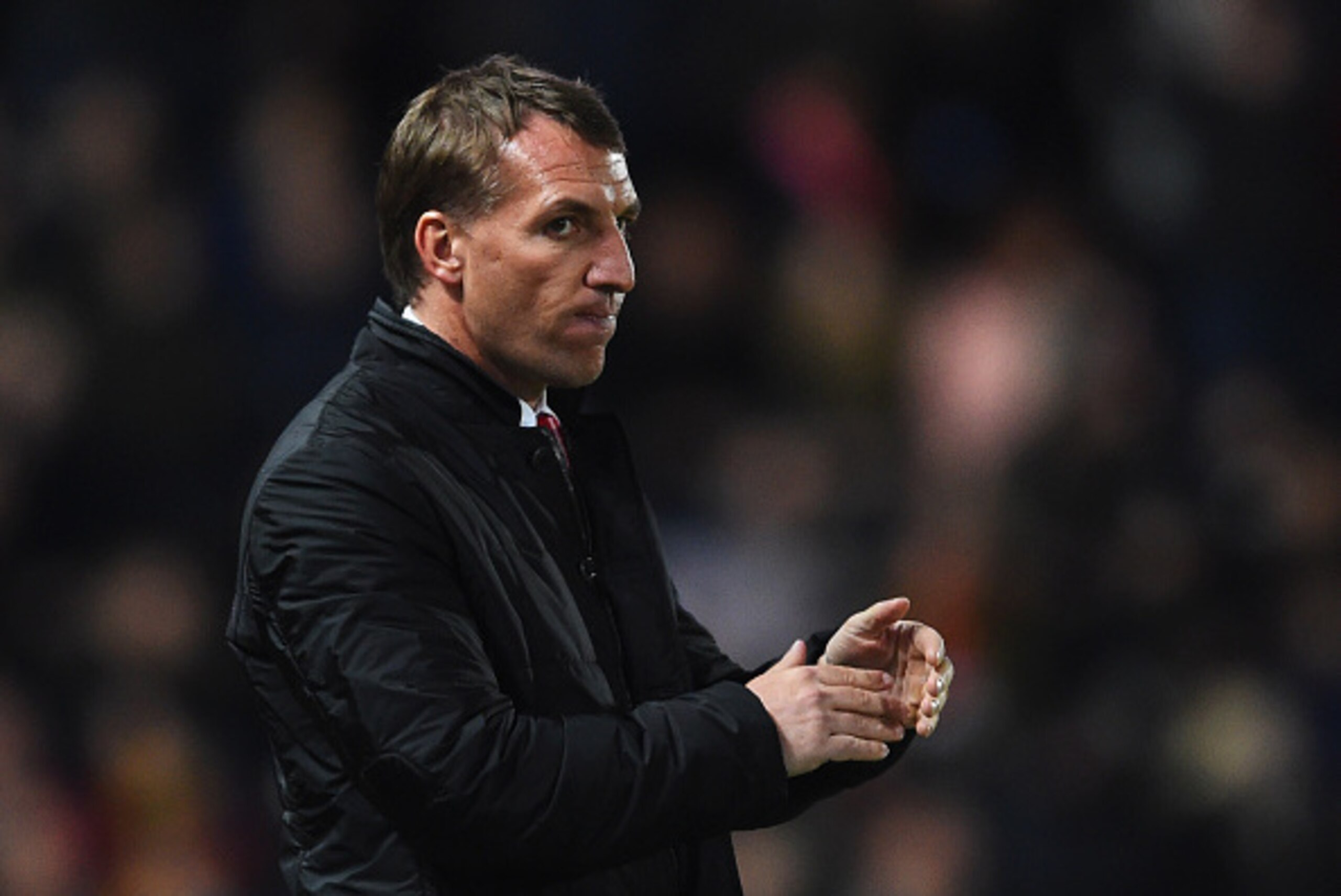 HULL, ENGLAND - APRIL 28:  Brendan Rodgers manager of Liverpool looks thoughtful during the Barclays Premier League match between Hull City and Liverpool at KC Stadium on April 28, 2015 in Hull, England.  (Photo by Laurence Griffiths/Getty Images)
