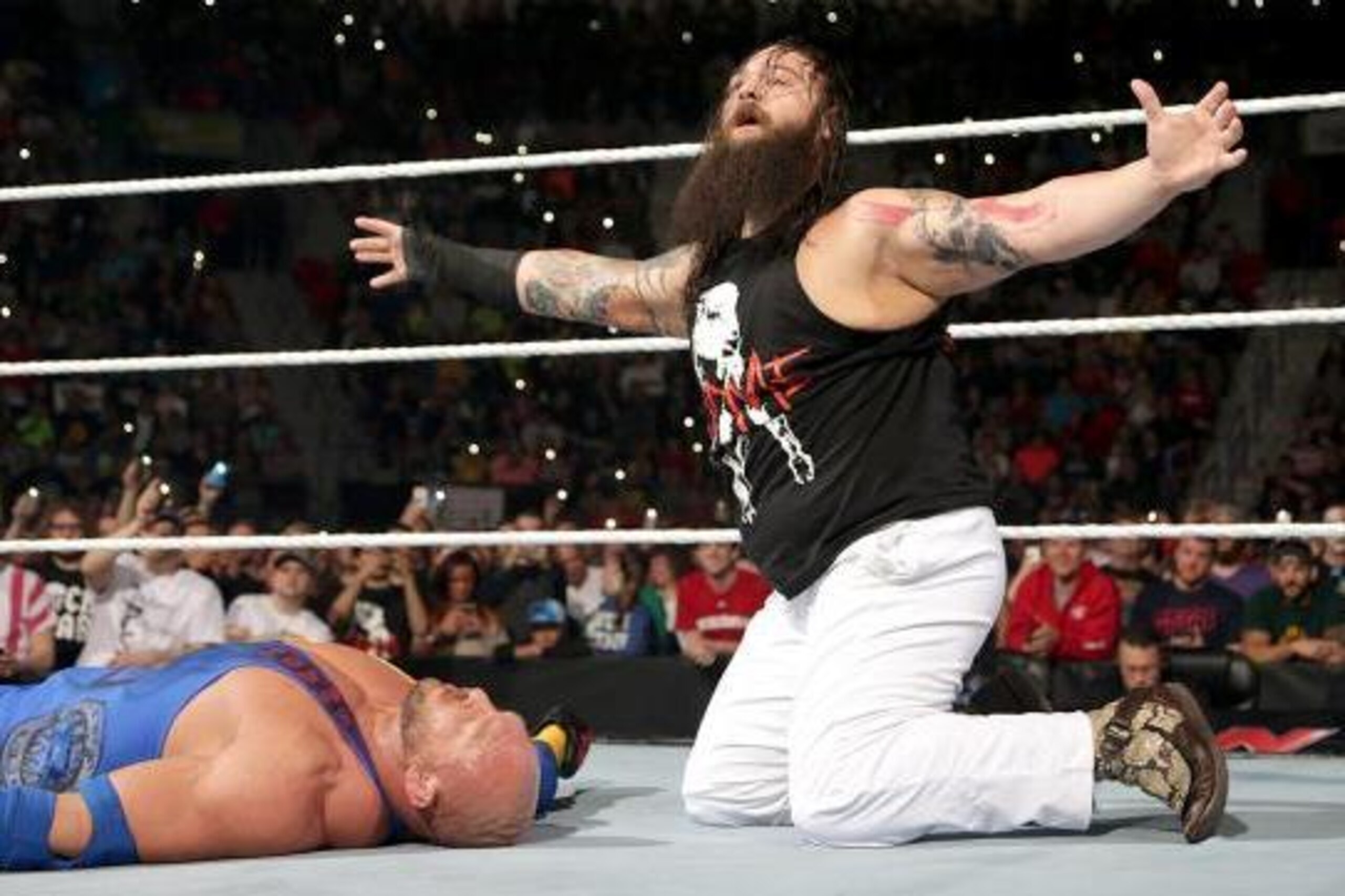 Bray Wyatt celebrates taking out Ryback.