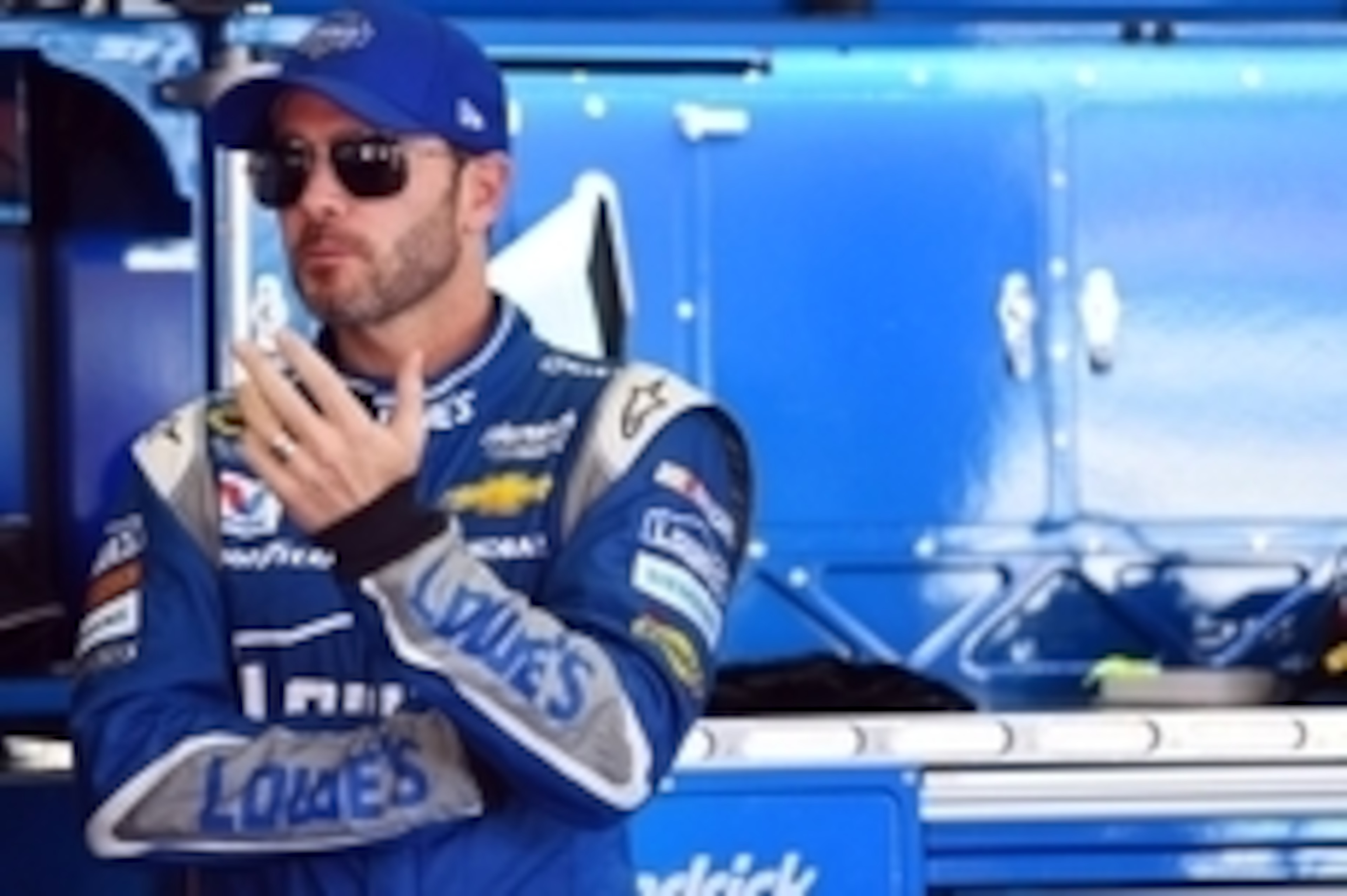 May 1, 2015; Talladega, AL, USA; NASCAR Sprint Cup Series driver Jimmie Johnson (48) during practice for the Geico 500 at Talladega Superspeedway. Mandatory Credit: Mike DiNovo-USA TODAY Sports