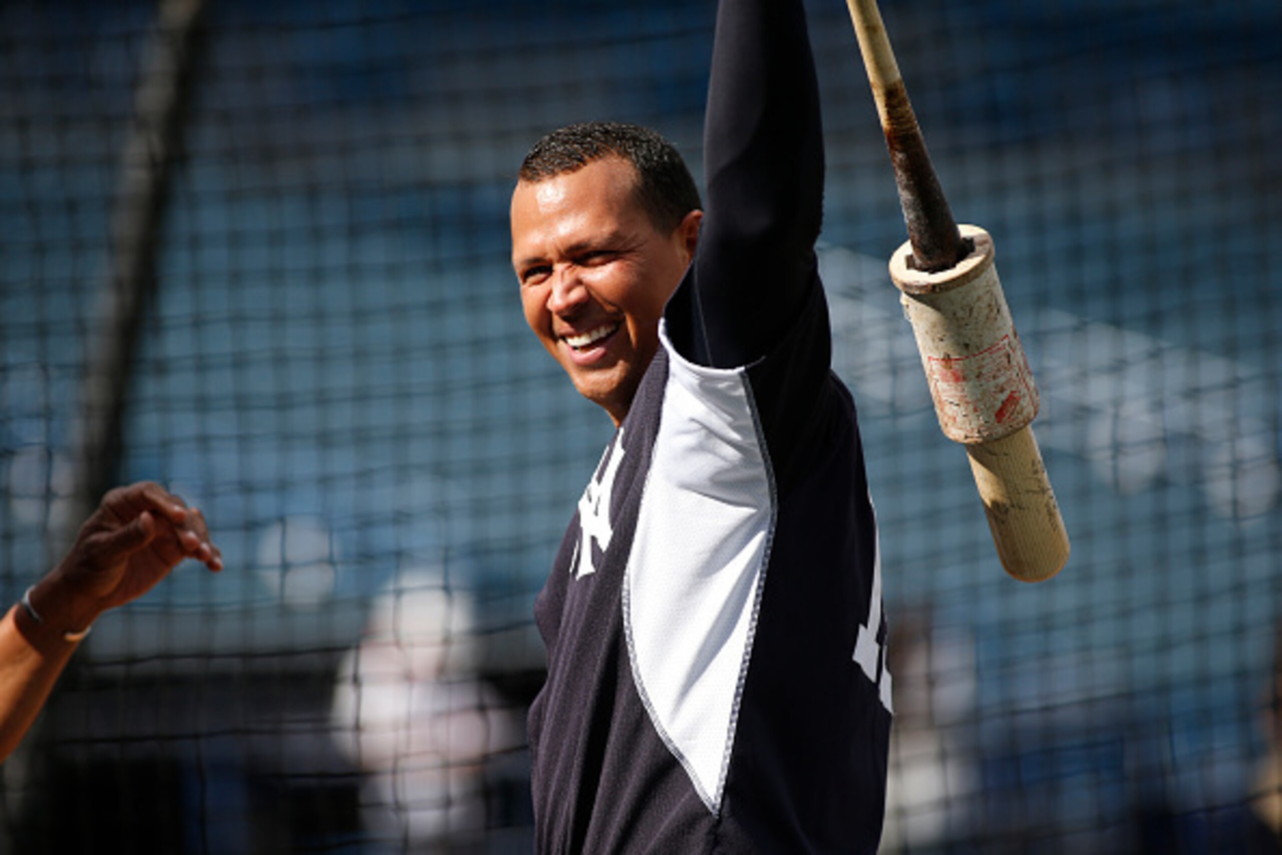 TAMPA, FL - MARCH 12:  Alex Rodriguez #13 of the New York Yankees takes bating practice before the start of a spring training game against the Atlanta Braves on March 12, 2015 at George M. Steinbrenner Field in Tampa, Florida.  (Photo by Brian Blanco/Gett