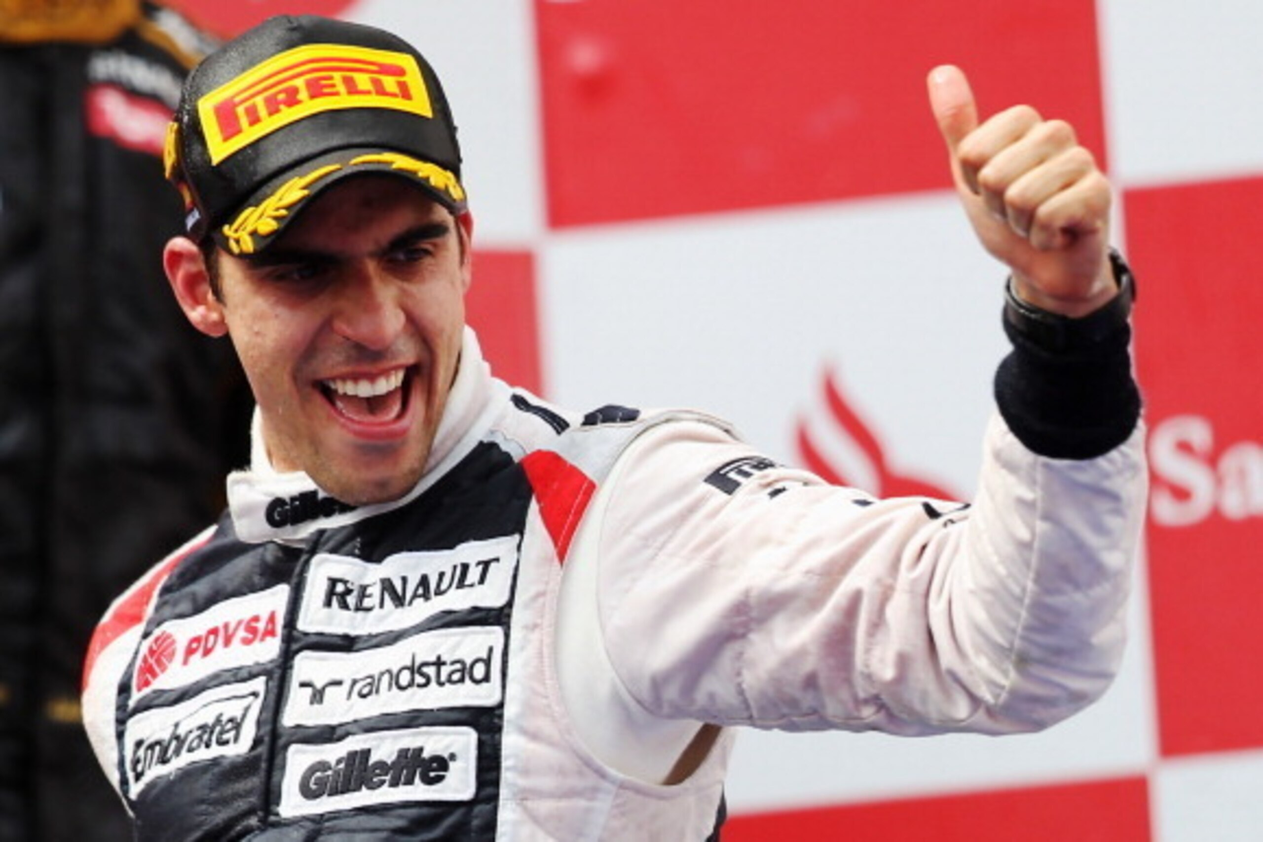BARCELONA, SPAIN - MAY 13: Pastor Maldonado of Venezuela and Williams celebrates on the podium after winning the Spanish Formula One Grand Prix at the Circuit de Catalunya on May 13, 2012 in Barcelona, Spain. (Photo by Mark Thompson/Getty Images) BARCELONA, SPAIN - MAY 13: Pastor Maldonado of Venezuela and Williams celebrates on the podium after winning the Spanish Formula One Grand Prix at the Circuit de Catalunya on May 13, 2012 in Barcelona, Spain. (Photo by Mark Thompson/Getty Images)