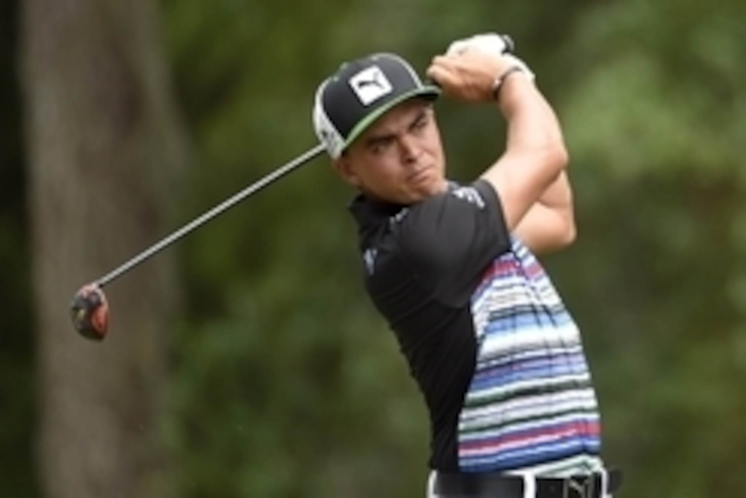 May 8, 2015; Ponte Vedra Beach, FL, USA; Rickie Fowler hits his tee shot on the 6th hole during the second round of The Players Championship golf tournament at TPC Sawgrass - Stadium Course. Mandatory Credit: John David Mercer-USA TODAY Sports