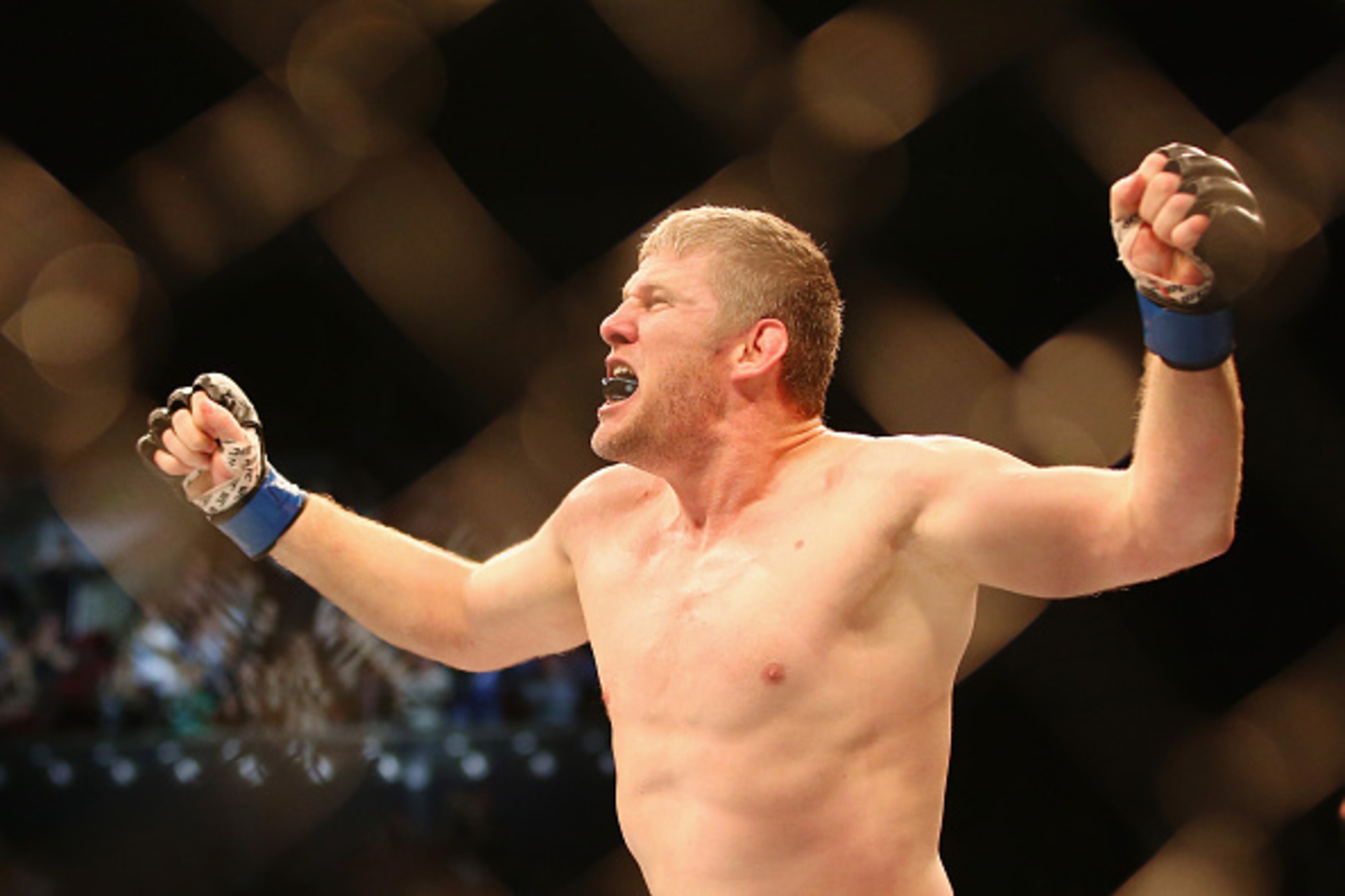 SYDNEY, AUSTRALIA - NOVEMBER 08: Daniel Kelly of Australia celebrates victory over Zachrich in their middleweight fight during the UFC Fight Night 55 event at Allphones Arena on November 8, 2014 in Sydney, Australia. (Photo by Mark Kolbe/Getty Images) SYDNEY, AUSTRALIA - NOVEMBER 08: Daniel Kelly of Australia celebrates victory over Zachrich in their middleweight fight during the UFC Fight Night 55 event at Allphones Arena on November 8, 2014 in Sydney, Australia. (Photo by Mark Kolbe/Getty Images)