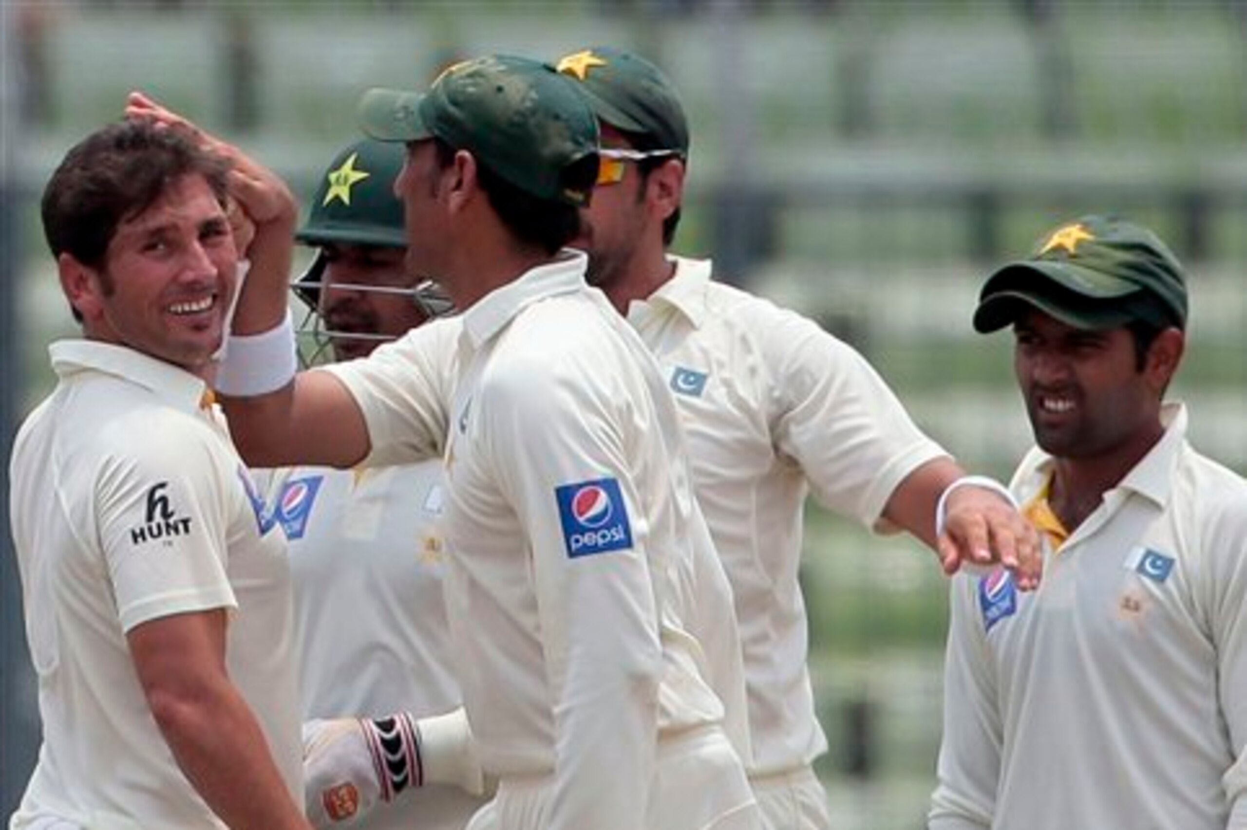 Pakistan: Celebrating a wicket during the second Test