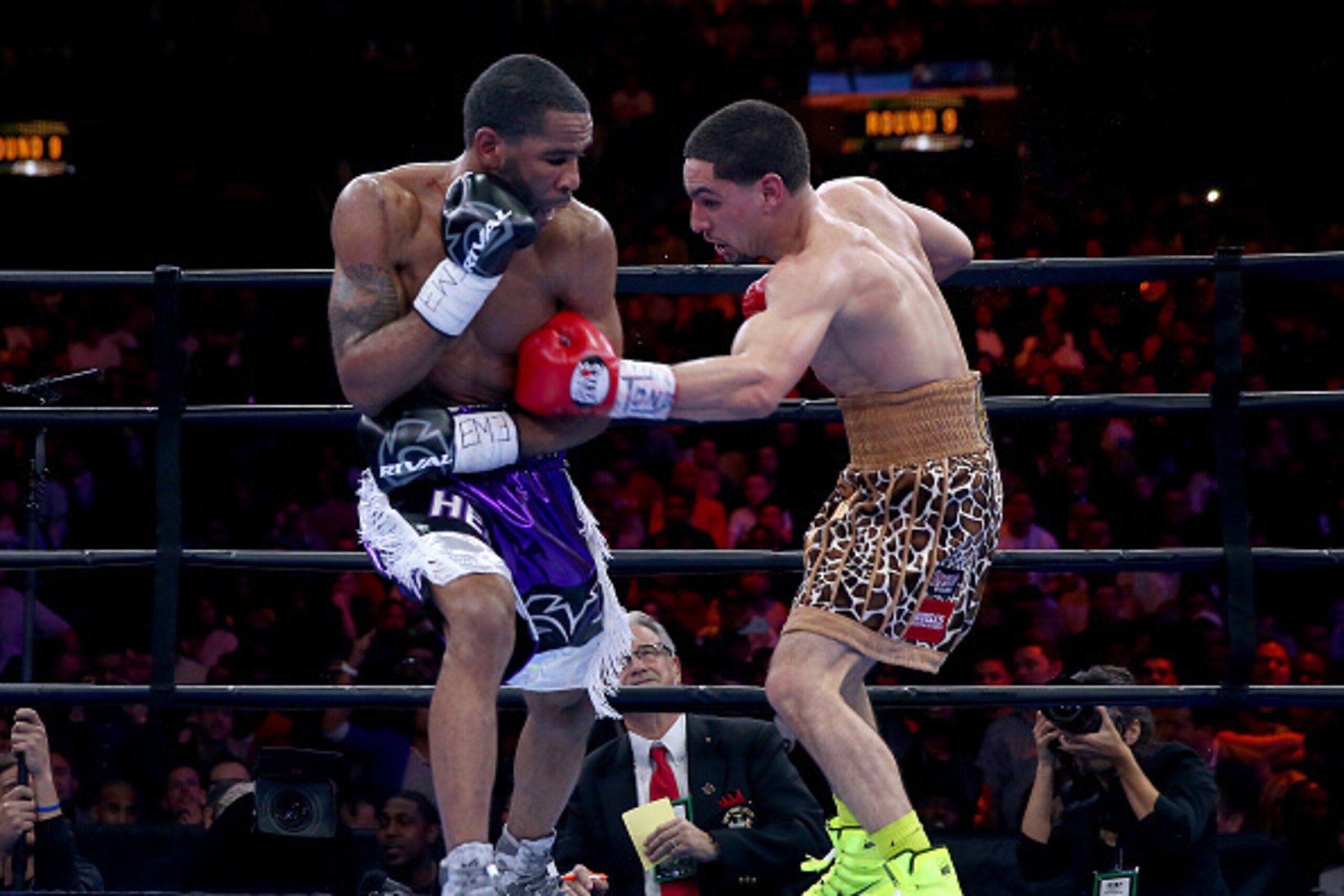 NEW YORK, NY - APRIL 11: Danny Garcia punches Lamont Peterson during the Premier Boxing Champions Middleweight bout at Barclays Center on April 11, 2015 in the Brooklyn borough of New York City. (Photo by Elsa/Getty Images) NEW YORK, NY - APRIL 11: Danny Garcia punches Lamont Peterson during the Premier Boxing Champions Middleweight bout at Barclays Center on April 11, 2015 in the Brooklyn borough of New York City. (Photo by Elsa/Getty Images)