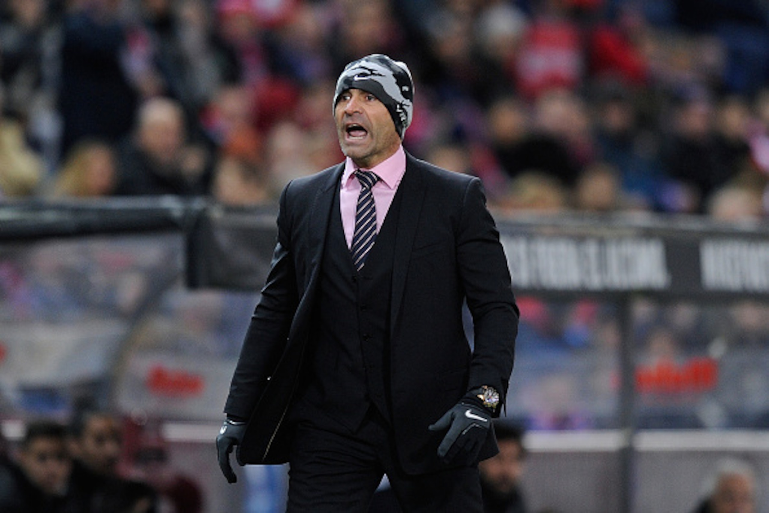MADRID, SPAIN - JANUARY 24:  Head coach Paco Jemez of Rayo Vallecano reacts during the La Liga match between Club Atletico de Madrid and Rayo Vallecano de Madrid   at Vicente Calderon Stadium on January 24, 2015 in Madrid, Spain.  (Photo by Denis Doyle/Ge