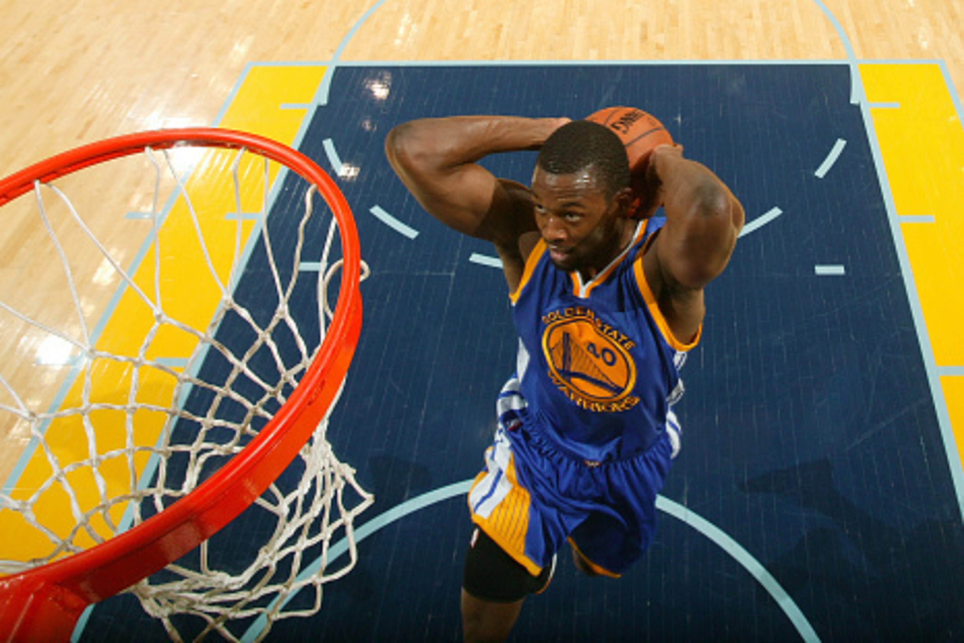 MEMPHIS, TN - MAY 11:  Harrison Barnes #40 of the Golden State Warriors goes up for a dunk against the Memphis Grizzlies in Game Four of the Western Conference Semifinals during the 2015 NBA Playoffs at FedExForum on May 11, 2015 in Memphis, Tennessee. NO