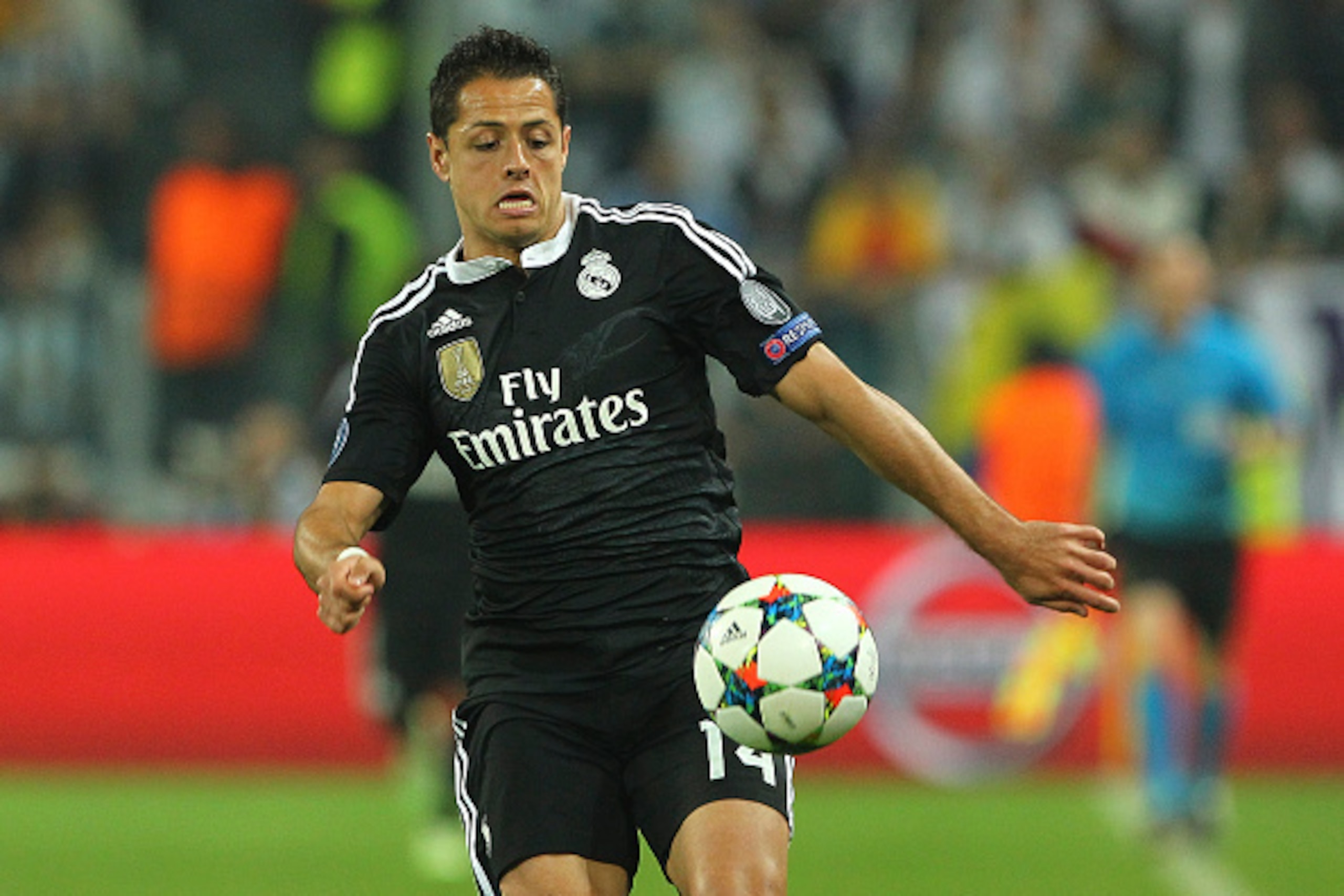 TURIN, ITALY - MAY 05:  Javier Hernandez of Real Madrid CF in action during the UEFA Champions League semi final match between Juventus and Real Madrid CF at Juventus Arena on May 5, 2015 in Turin, Italy.  (Photo by Marco Luzzani/Getty Images)