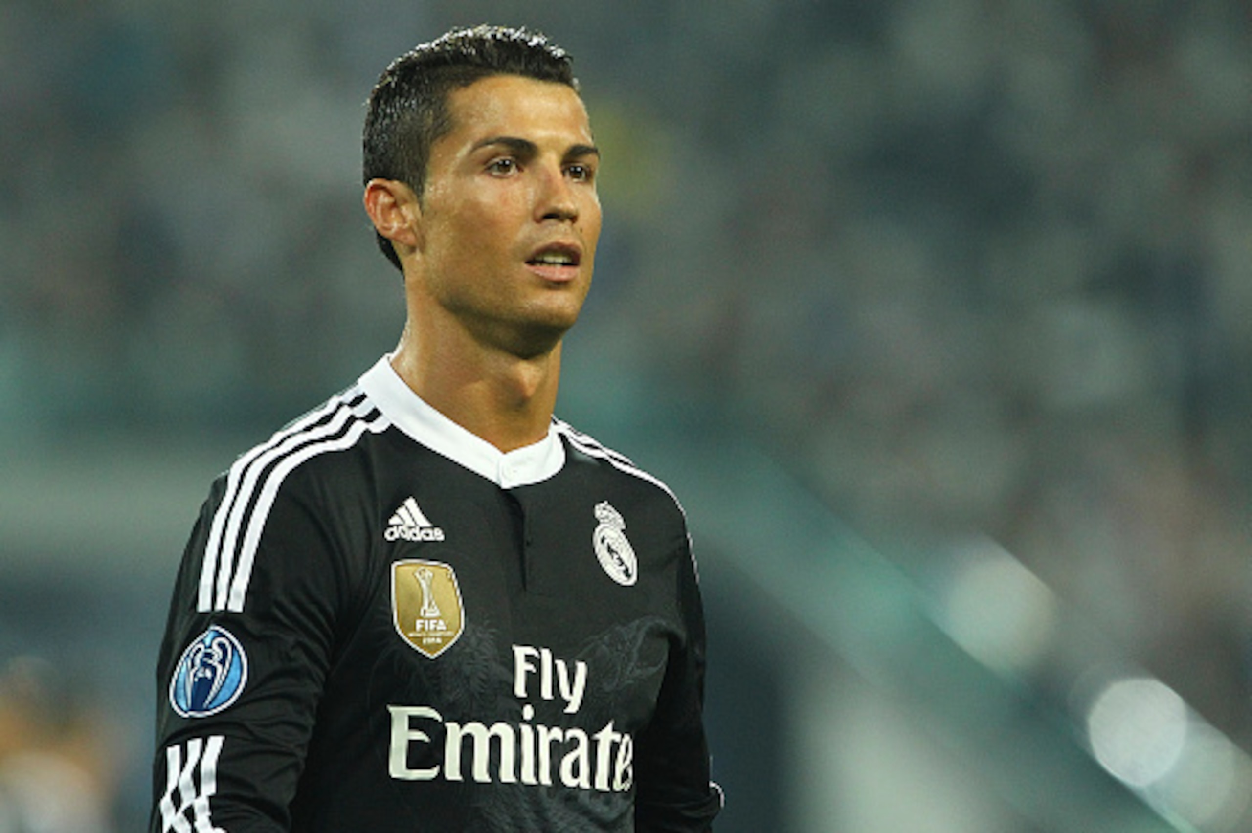 TURIN, ITALY - MAY 05:  Cristiano Ronaldo of Real Madrid CF looks on during the UEFA Champions League semi final match between Juventus and Real Madrid CF at Juventus Arena on May 5, 2015 in Turin, Italy.  (Photo by Marco Luzzani/Getty Images)