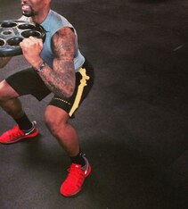 Smith working out inside the gym at his former New York City apartment complex.