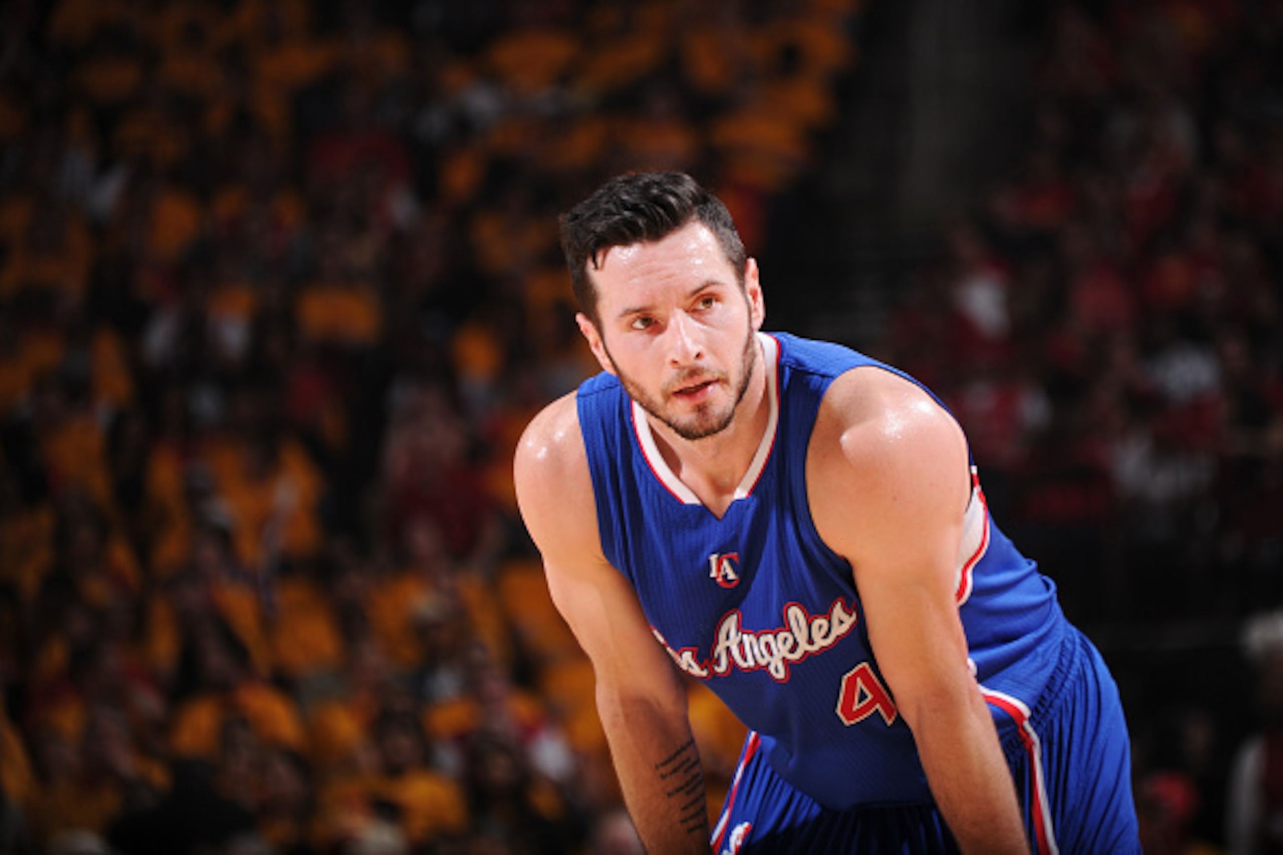 HOUSTON, TX - MAY 12: J.J. Redick #4 of the Los Angeles Clippers during Game Five of the Western Conference Semifinals against the Houston Rockets during the NBA Playoffs on May 12, 2015 at Toyota Center in Houston, Texas.  NOTE TO USER: User expressly ac