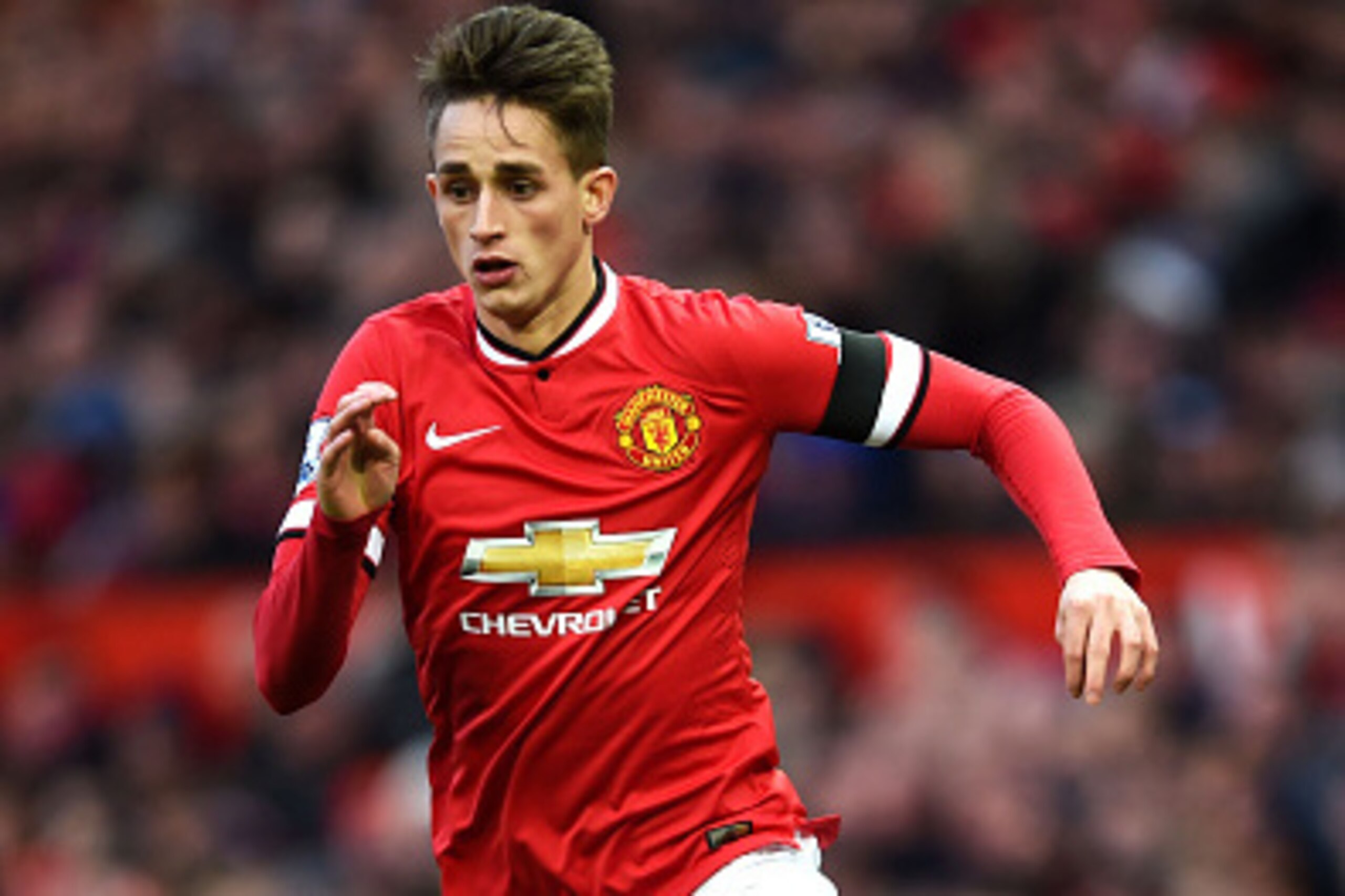 MANCHESTER, ENGLAND - JANUARY 31:  Adnan Januzaj of Manchester United runs with the ball during the Barclays Premier League match between Manchester United and Leicester City at Old Trafford on January 31, 2015 in Manchester, England.  (Photo by Michael R