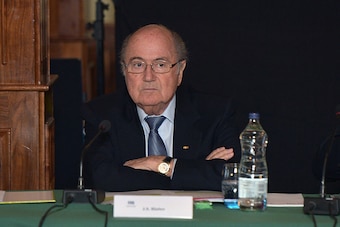 BELFAST, NORTHERN IRELAND - FEBRUARY 28:  FIFA President Sepp Blatter attending the International Football Association Board AGM at the Culloden Hotel on February 28, 2015 in Belfast, Northern Ireland.  (Photo by Charles McQuillan/Getty Images)