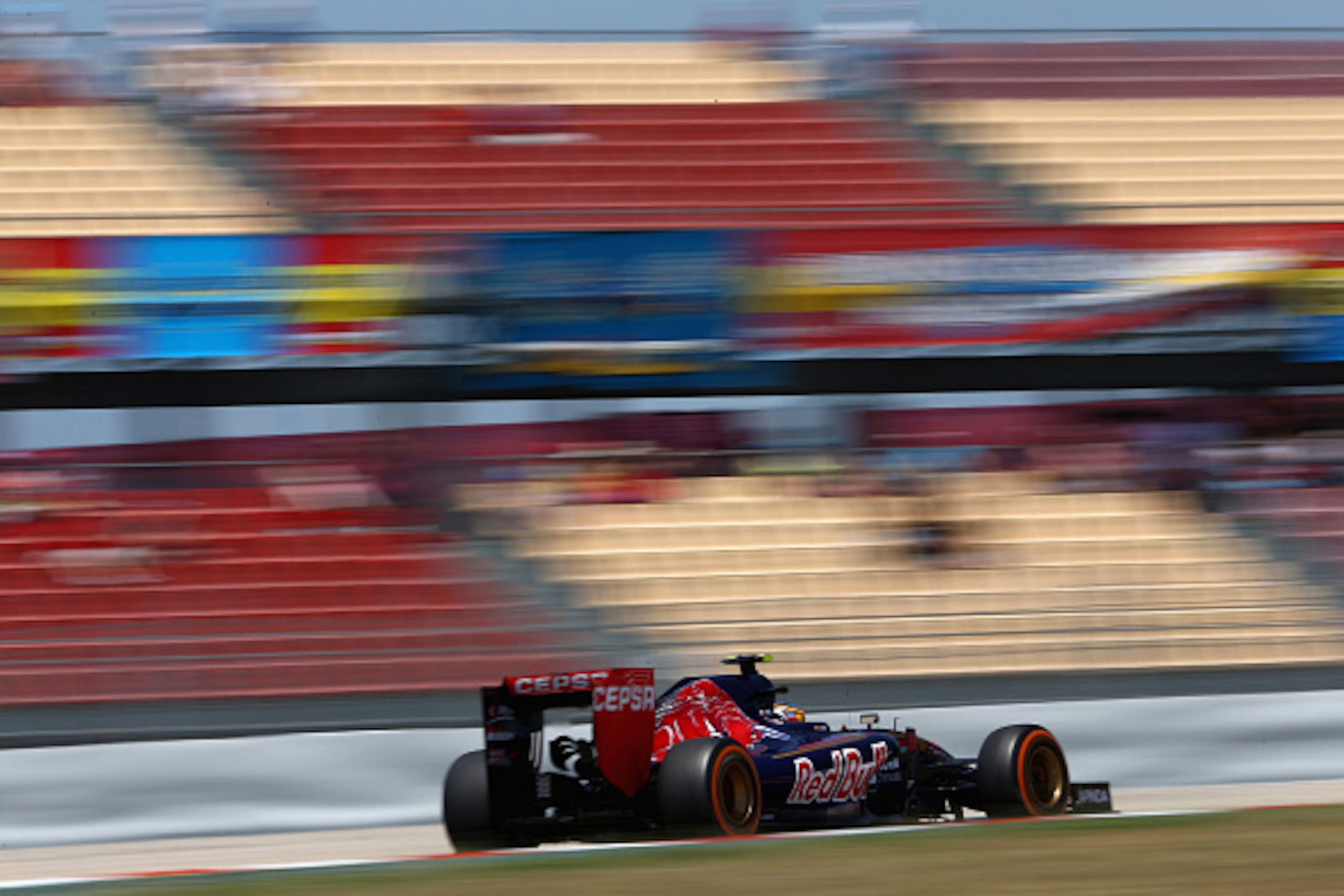 MONTMELO, SPAIN - MAY 09: Carlos Sainz of Spain and Scuderia Toro Rosso drives during qualifying for the Spanish Formula One Grand Prix at Circuit de Catalunya on May 9, 2015 in Montmelo, Spain. (Photo by Clive Mason/Getty Images) MONTMELO, SPAIN - MAY 09: Carlos Sainz of Spain and Scuderia Toro Rosso drives during qualifying for the Spanish Formula One Grand Prix at Circuit de Catalunya on May 9, 2015 in Montmelo, Spain. (Photo by Clive Mason/Getty Images)