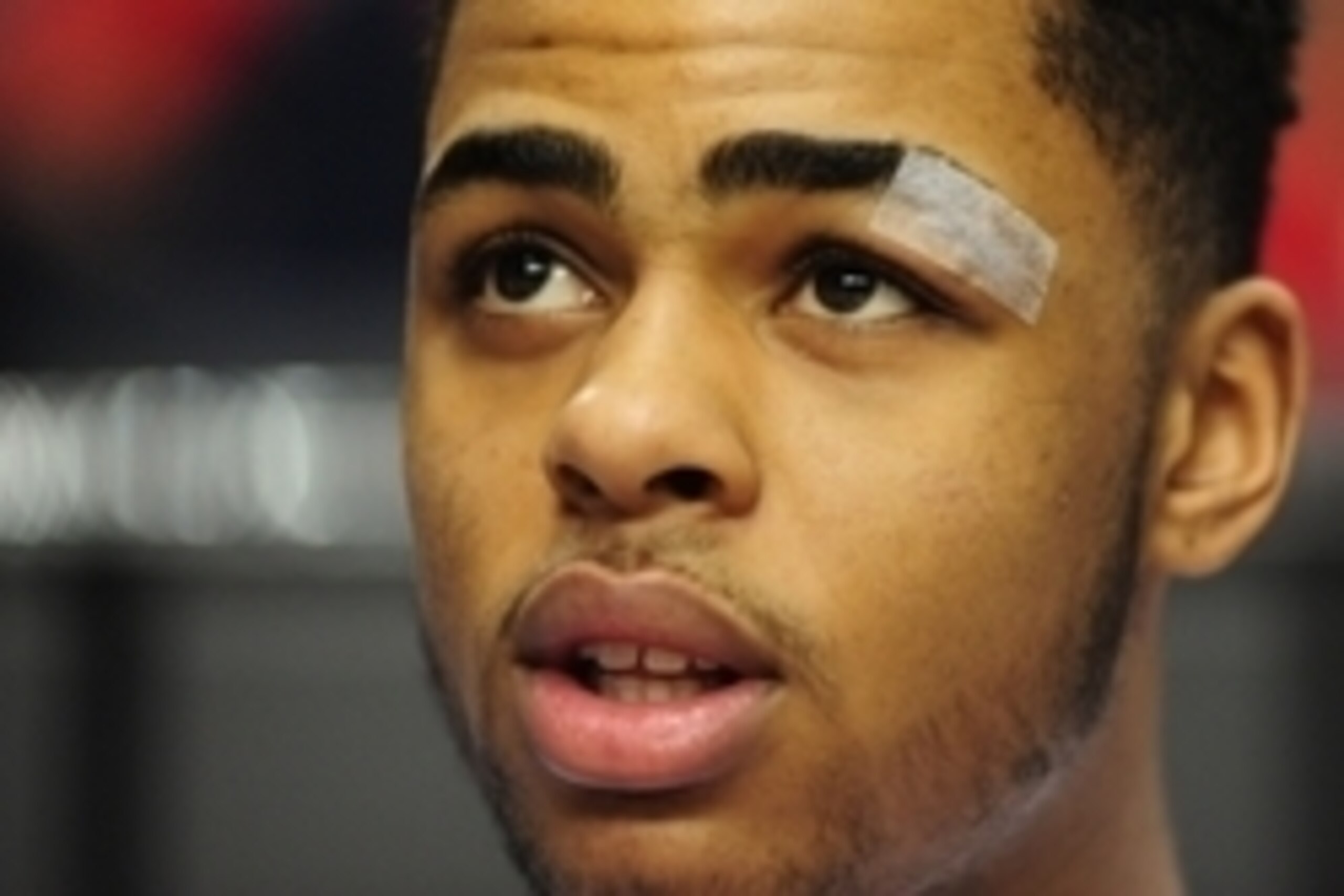 Mar 21, 2015; Portland, OR, USA; Ohio State Buckeyes guard D'Angelo Russell (0) warms up before the game against the Arizona Wildcats in the third round of the 2015 NCAA Tournament at Moda Center. Mandatory Credit: Godofredo Vasquez-USA TODAY Sports