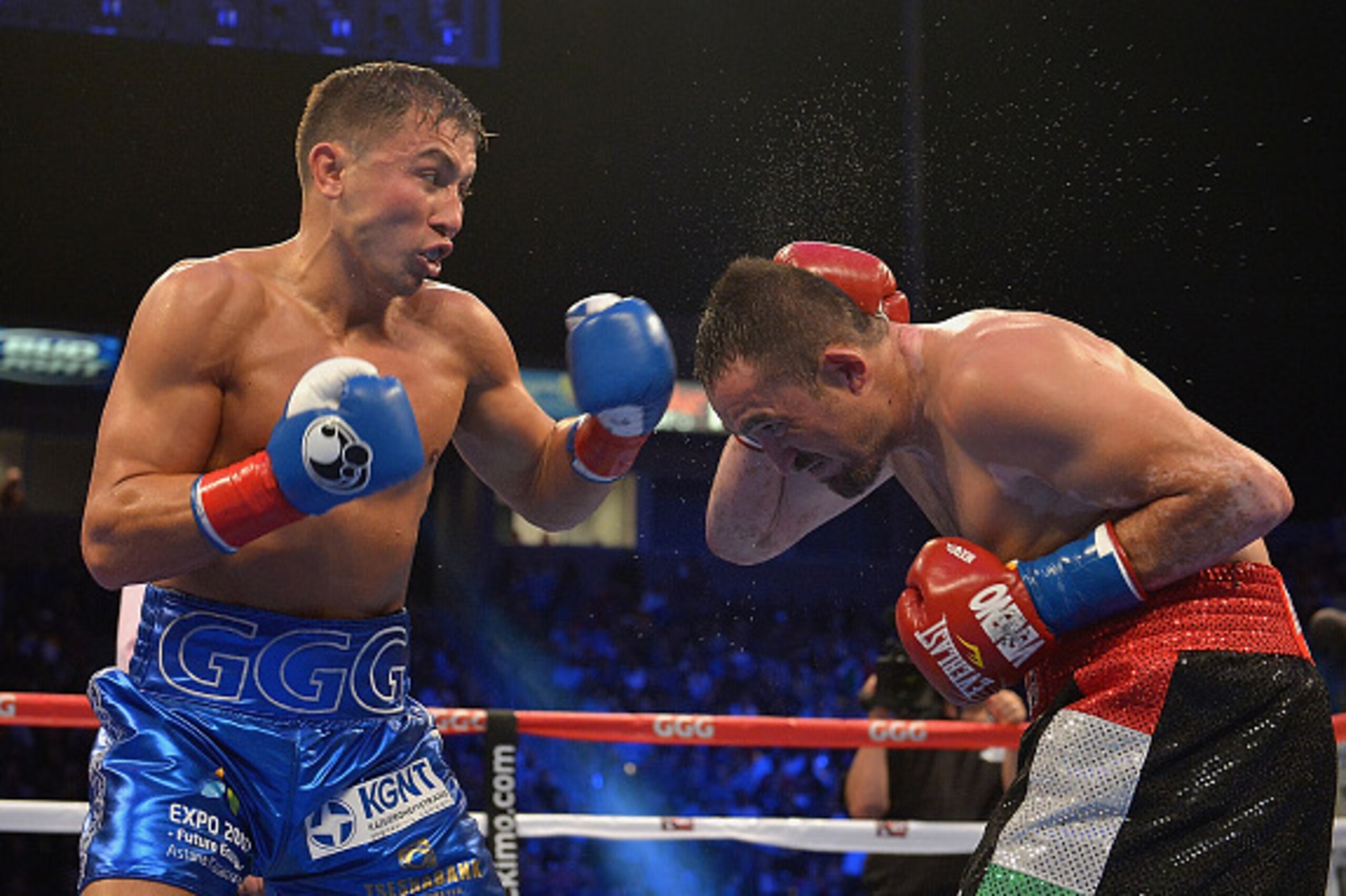 LOS ANGELES, CA - OCTOBER 18: Gennady Gennadyevich Golovkin of Kazakhstan throws a punch against Marco Antonio Rubio of Mexico in the second round the WBC Interim Middleweight Title bout at StubHub Center on October 18, 2014 in Los Angeles, California. LOS ANGELES, CA - OCTOBER 18: Gennady Gennadyevich Golovkin of Kazakhstan throws a punch against Marco Antonio Rubio of Mexico in the second round the WBC Interim Middleweight Title bout at StubHub Center on October 18, 2014 in Los Angeles, California.