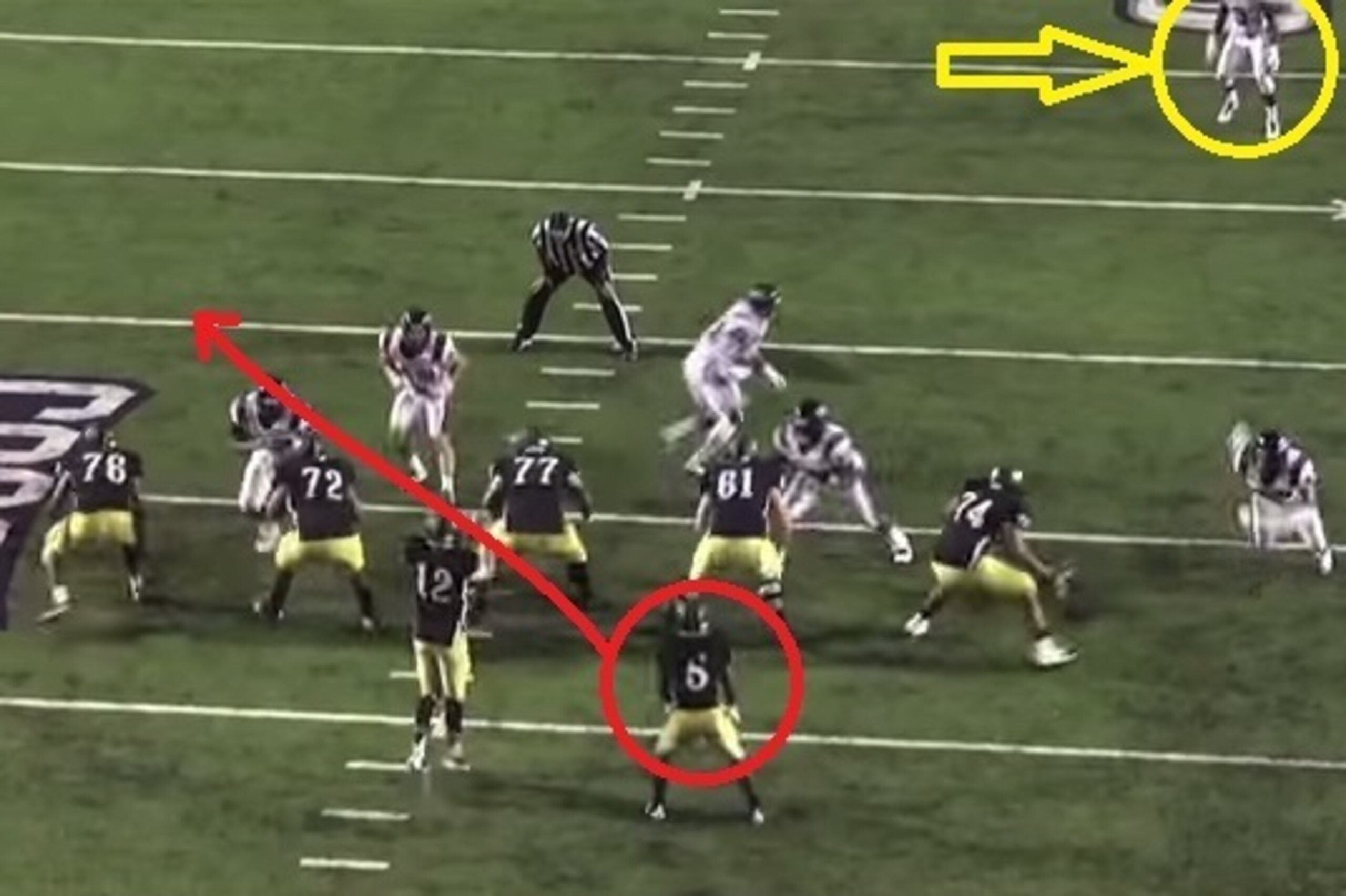 Tartt (yellow) is deep in the box, but he'll converge on the ball-carrier following a delayed handoff. Tartt (yellow) is deep in the box, but he'll converge on the ball-carrier following a delayed handoff.