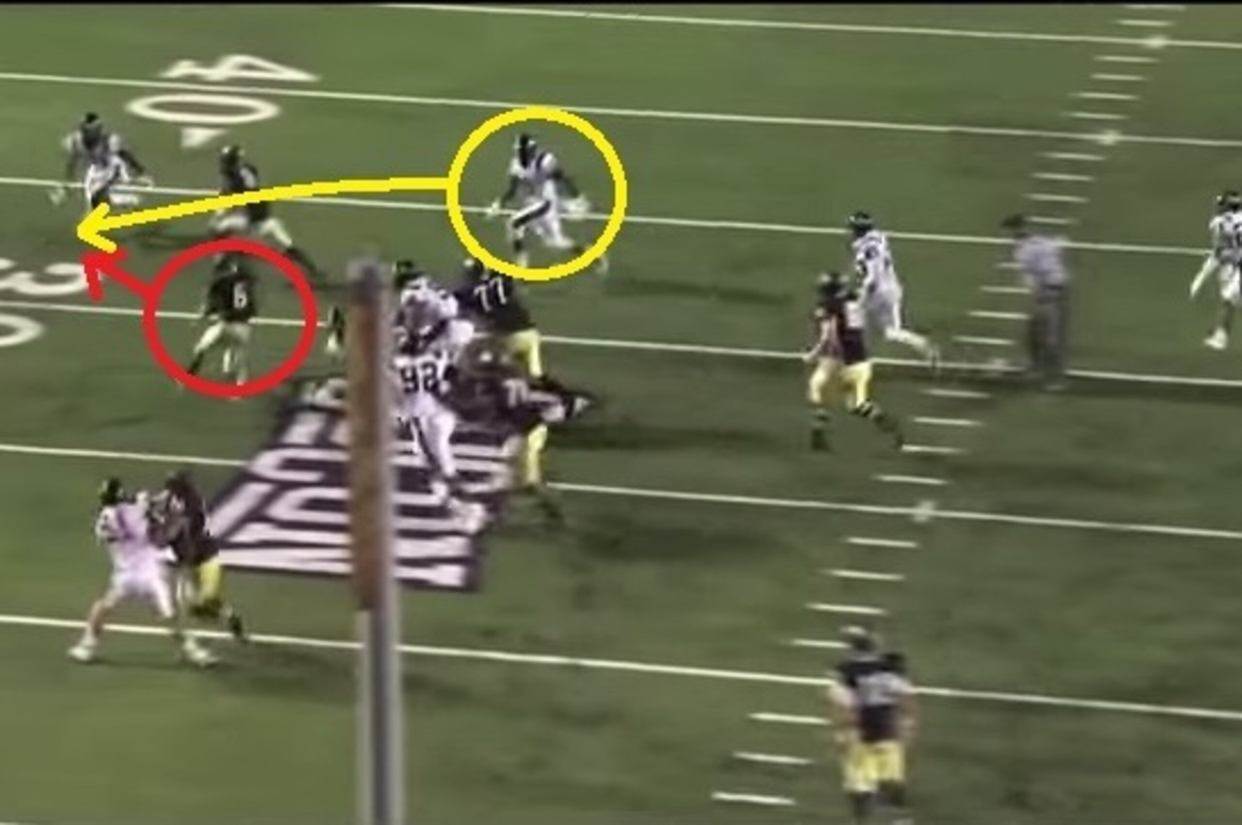 Tartt is able to display his sideline-to-sideline abilities on this converging play. Tartt is able to display his sideline-to-sideline abilities on this converging play.