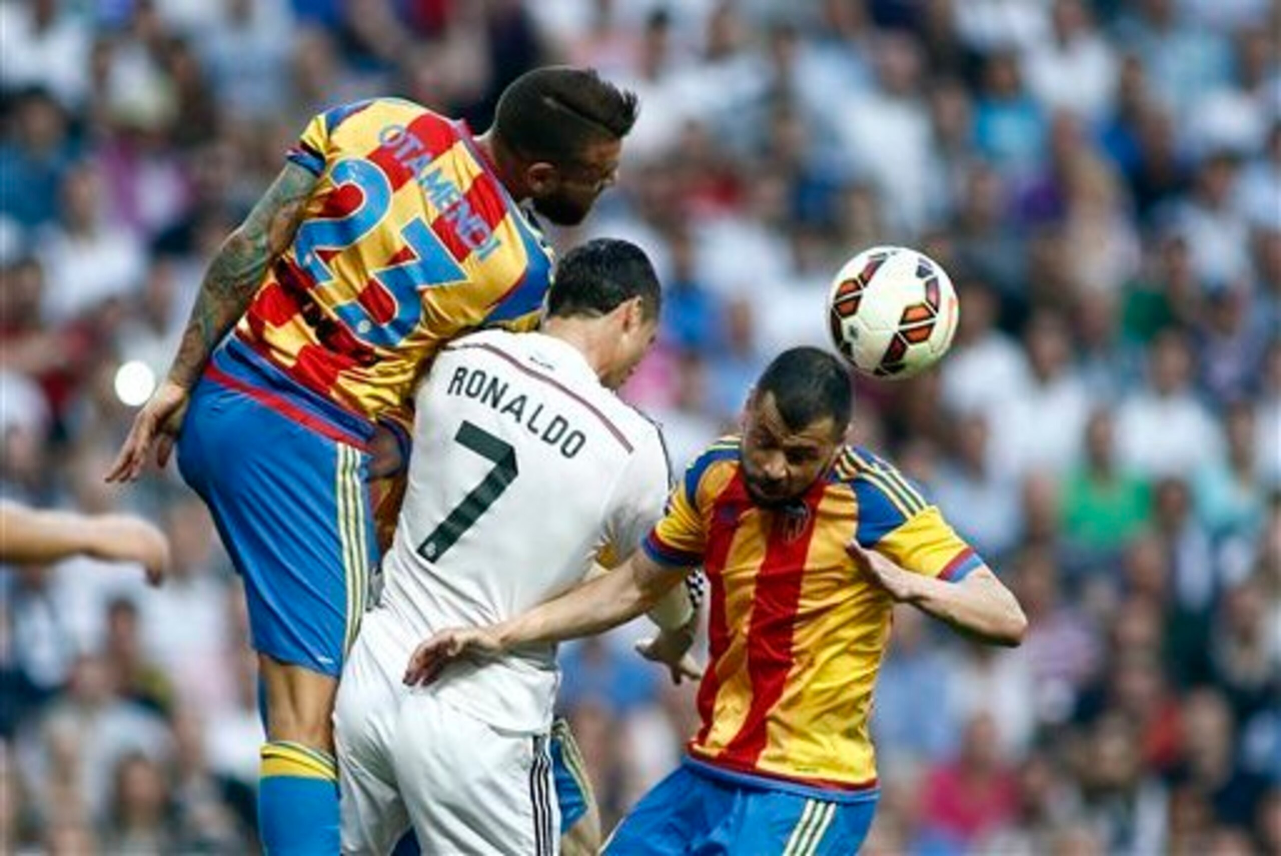 Otamendi is dominant in the air.