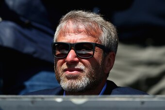 LONDON, ENGLAND - APRIL 12:  Chelsea owner Roman Abramovich looks on for his 700th game for Chelsea during the Barclays Premier League match between Queens Park Rangers and Chelsea at Loftus Road on April 12, 2015 in London, England.  (Photo by Paul Gilha
