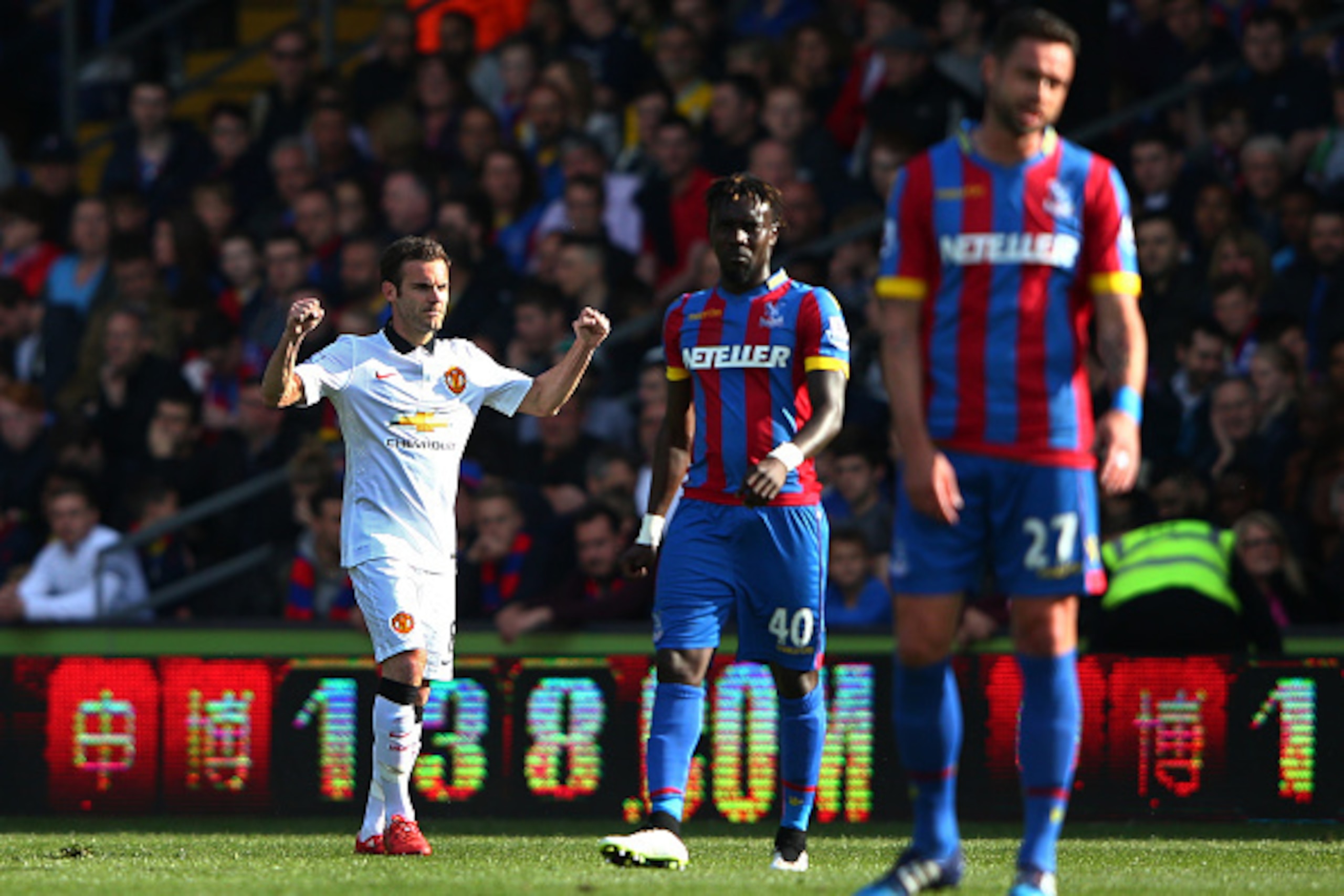 LONDON, ENGLAND - MAY 09: Juan Mata of Manchester United celebrates scoring his penalty during the Barclays Premier League match between Crystal Palace and Manchester United at Selhurst Park on May 9, 2015 in London, England. (Photo by Ian Walton/Getty LONDON, ENGLAND - MAY 09: Juan Mata of Manchester United celebrates scoring his penalty during the Barclays Premier League match between Crystal Palace and Manchester United at Selhurst Park on May 9, 2015 in London, England. (Photo by Ian Walton/Getty