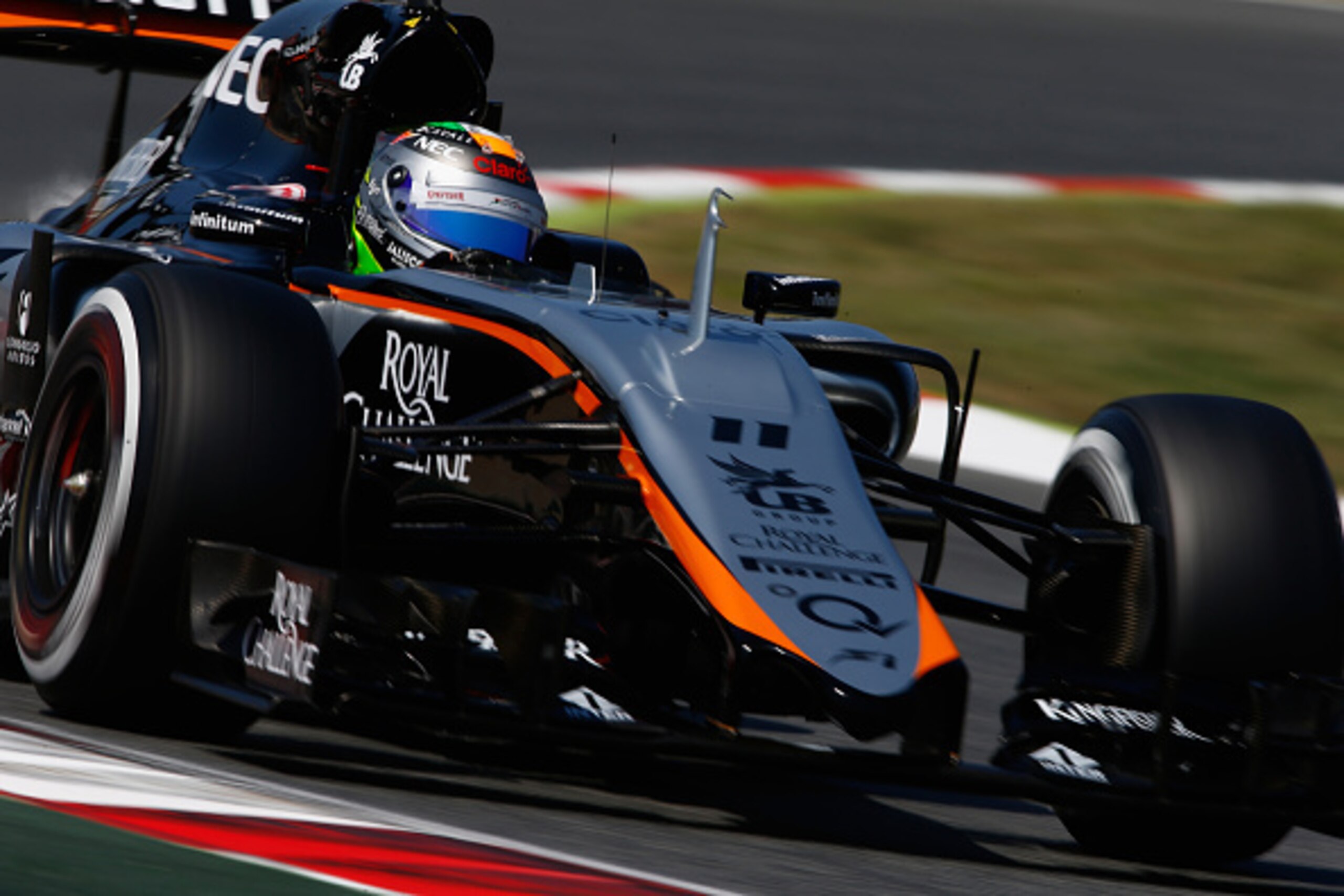 MONTMELO, SPAIN - MAY 09:  Sergio Perez of Mexico and Force India drives during final practice for the Spanish Formula One Grand Prix at Circuit de Catalunya on May 9, 2015 in Montmelo, Spain.  (Photo by Paul Gilham/Getty Images)