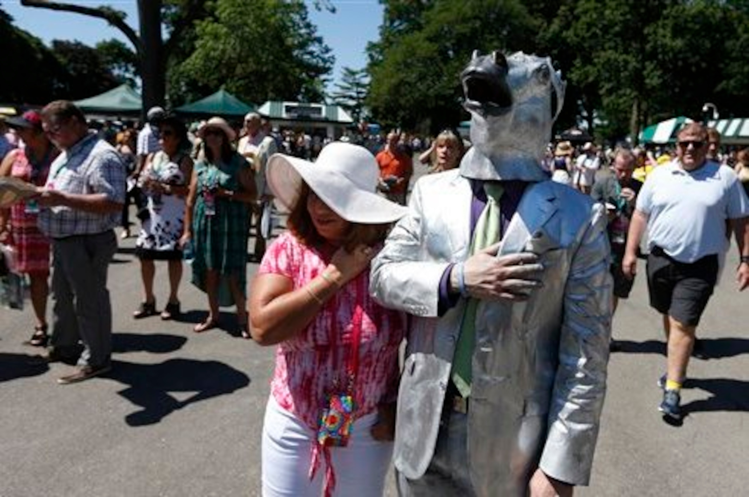 We sat next to this guy in the paddock. My friend wore his horse head. It was awesome. We sat next to this guy in the paddock. My friend wore his horse head. It was awesome.