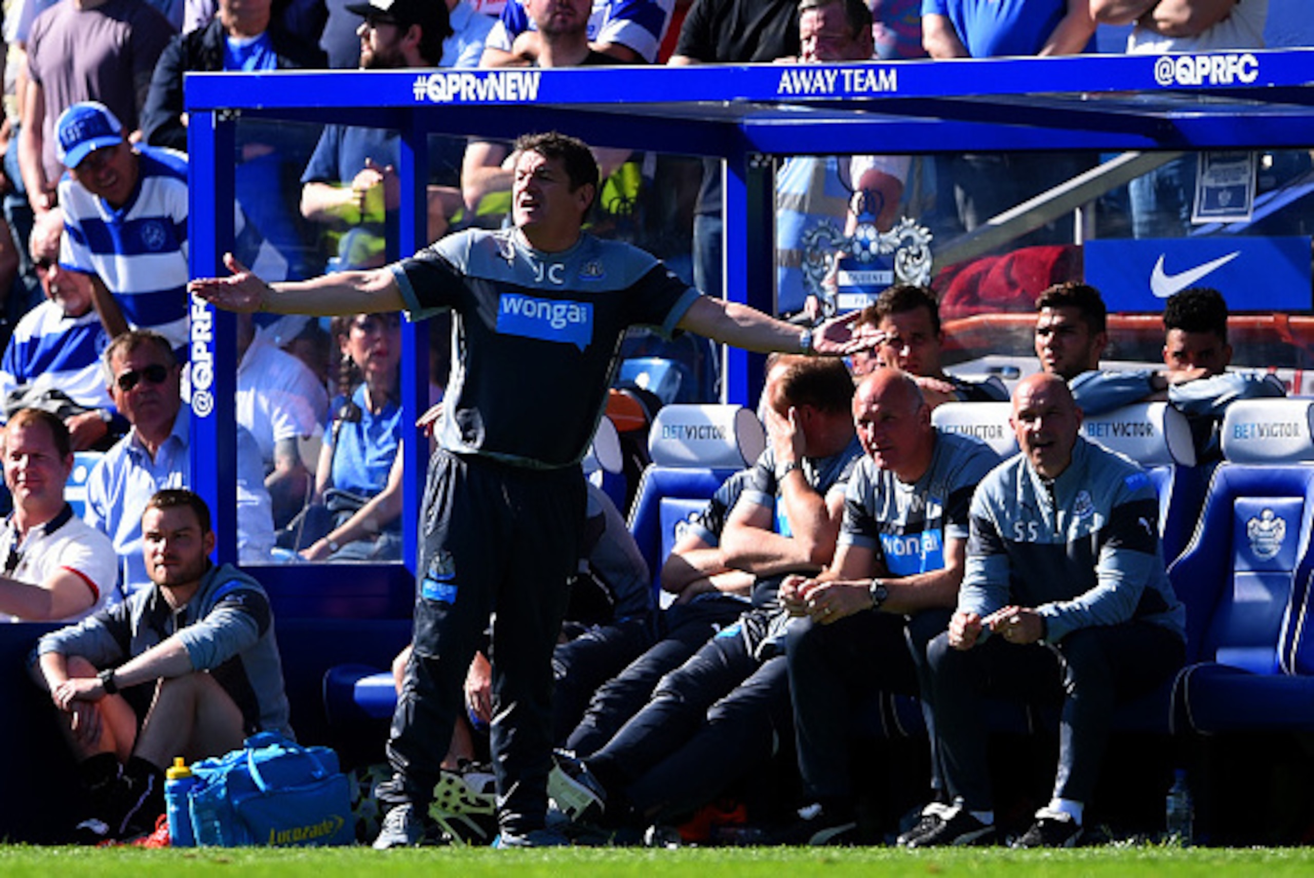 LONDON, ENGLAND - MAY 16: John Carver, manager of Newcastle United gestures during the Barclays Premier League match between Queens Park Rangers and Newcastle United at Loftus Road on May 16, 2015 in London, England. (Photo by Shaun Botterill/Getty Image LONDON, ENGLAND - MAY 16: John Carver, manager of Newcastle United gestures during the Barclays Premier League match between Queens Park Rangers and Newcastle United at Loftus Road on May 16, 2015 in London, England. (Photo by Shaun Botterill/Getty Image