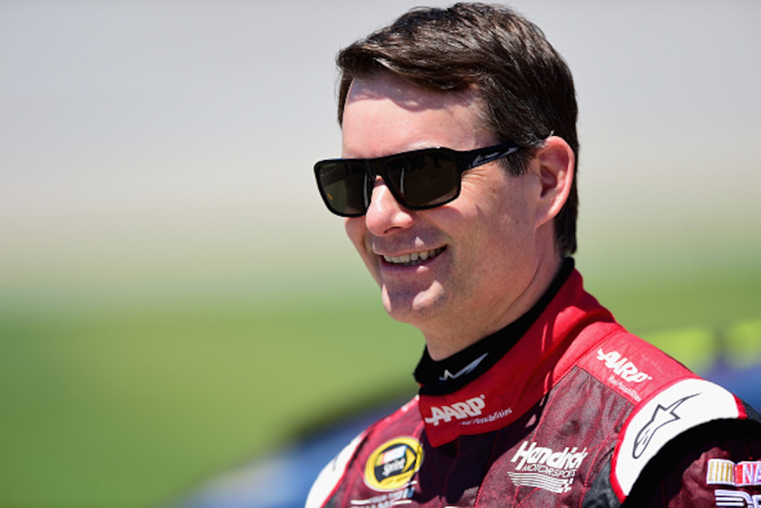 TALLADEGA, AL - MAY 02: Jeff Gordon, driver of the #24 Drive To End Hunger Chevrolet, stands on the grid during qualifying for the NASCAR Sprint Cup Series GEICO 500 at Talladega Superspeedway on May 2, 2015 in Talladega, Alabama.  (Photo by Jared C. Tilt