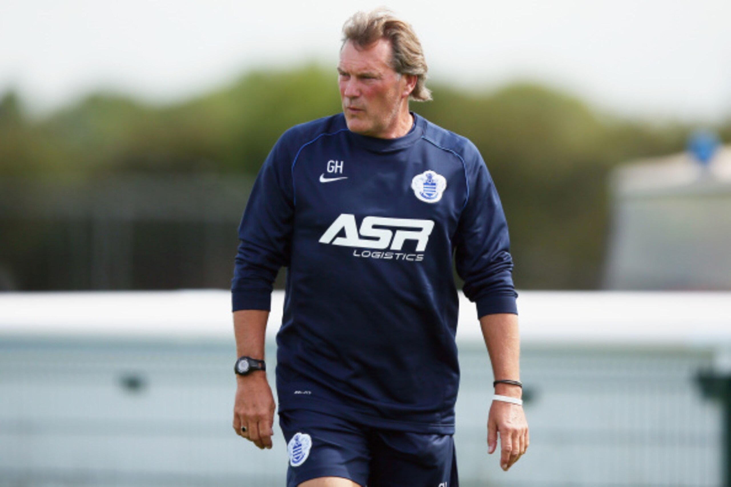 HARLINGTON, ENGLAND - AUGUST 14:  New First Team Coach Glenn Hoddle attends a Queens Park Rangers Training Session on August 14, 2014 in Harlington, England.  (Photo by Bryn Lennon/Getty Images)