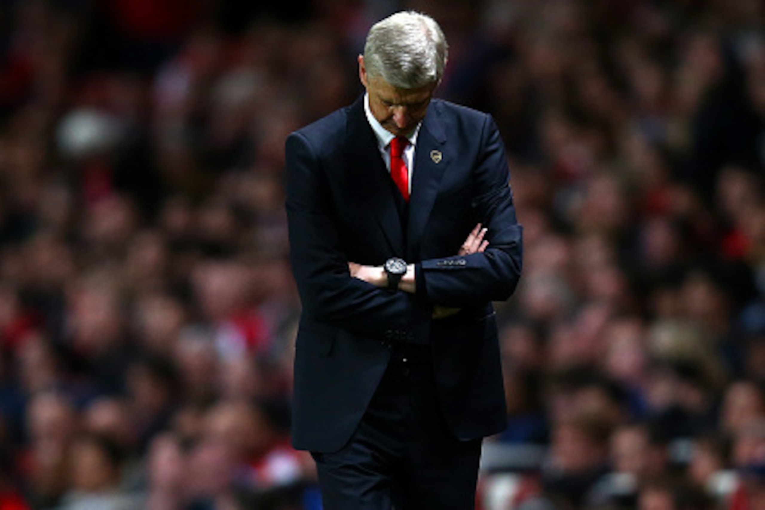 LONDON, ENGLAND - MAY 11:  Arsene Wenger, manager of Arsenal reacts during the Barclays Premier League match between Arsenal and Swansea City at Emirates Stadium on May 11, 2015 in London, England.  (Photo by Clive Rose/Getty Images)