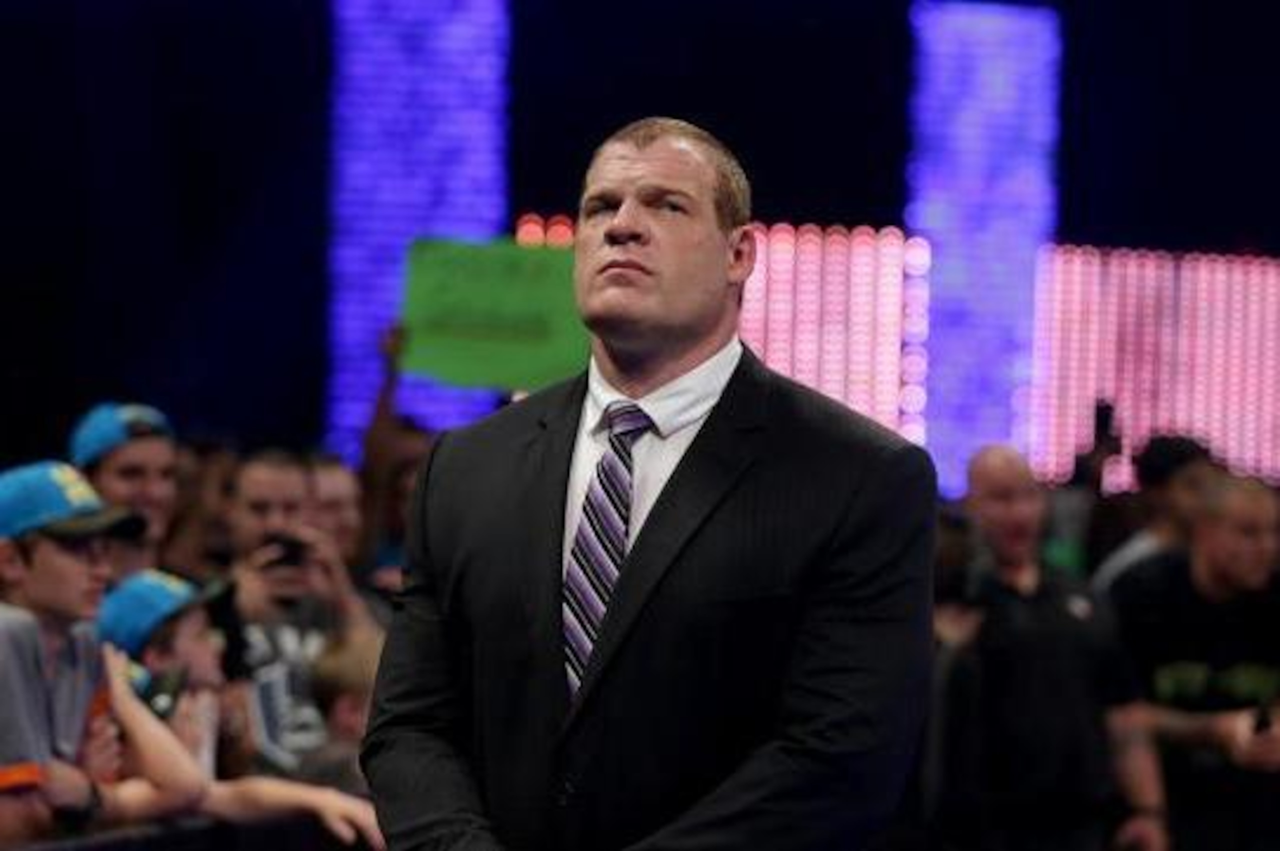 Kane at ringside during the WWE title match at Payback. Kane at ringside during the WWE title match at Payback.