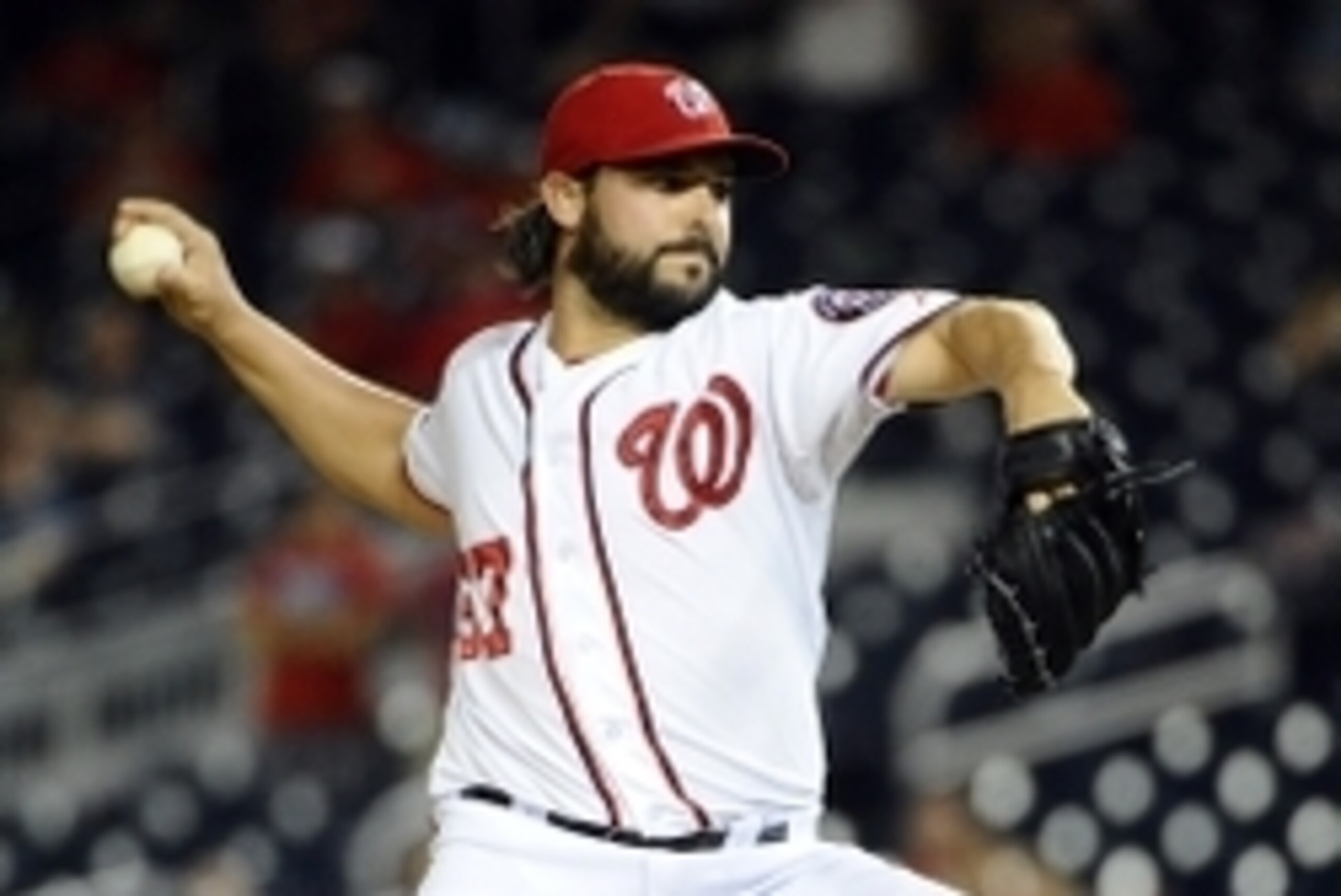 May 4, 2015; Washington, DC, USA; Washington Nationals relief pitcher Tanner Roark (57) throws to the Miami Marlins during the ninth inning at Nationals Park. The Washington Nationals won 6-4. Mandatory Credit: Brad Mills-USA TODAY Sports May 4, 2015; Washington, DC, USA; Washington Nationals relief pitcher Tanner Roark (57) throws to the Miami Marlins during the ninth inning at Nationals Park. The Washington Nationals won 6-4. Mandatory Credit: Brad Mills-USA TODAY Sports