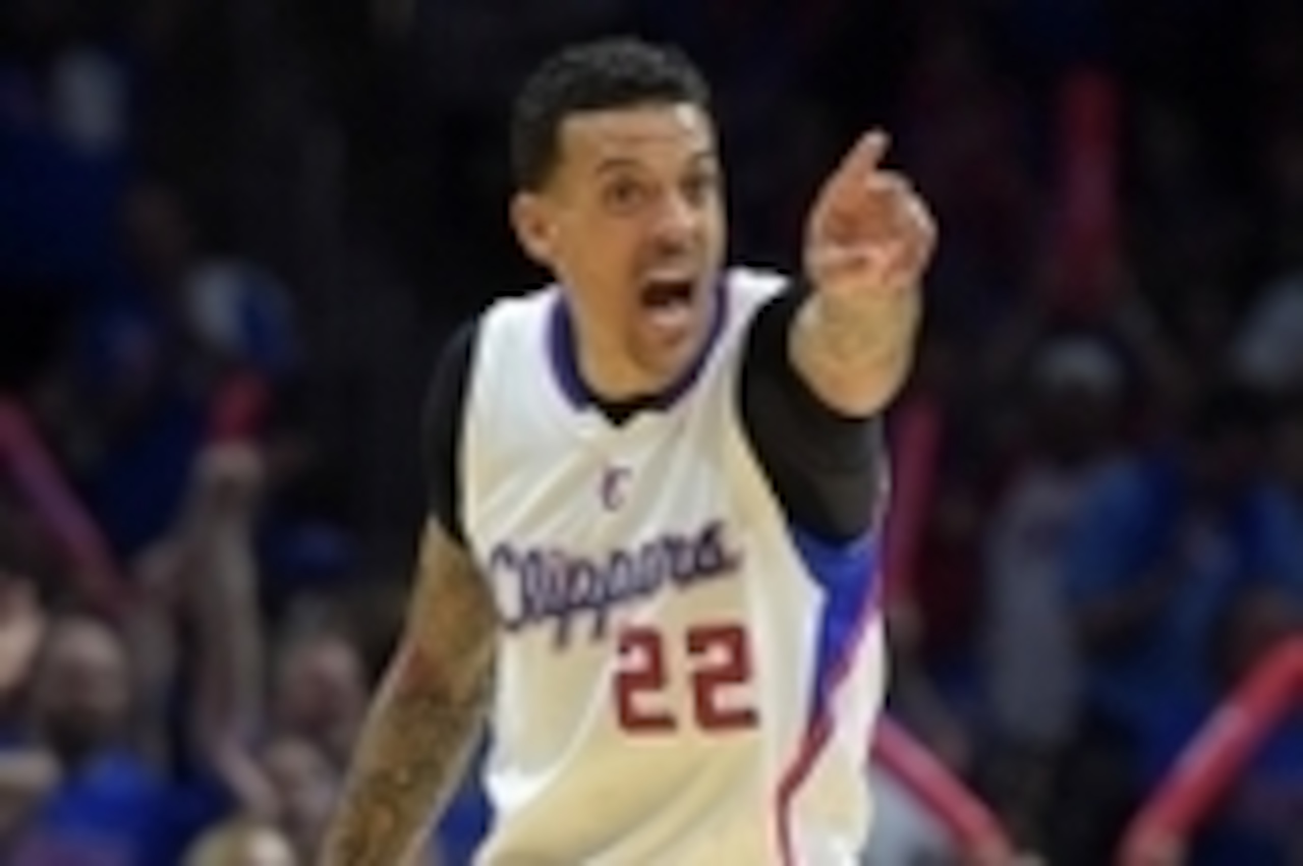 May 10, 2015; Los Angeles, CA, USA; Los Angeles Clippers forward Matt Barnes (22) reacts against the Houston Rockets in game four of the second round of the NBA Playoffs at Staples Center. The Clippers defeated the Rockets 128-95 to take a 3-1 lead.  Mand
