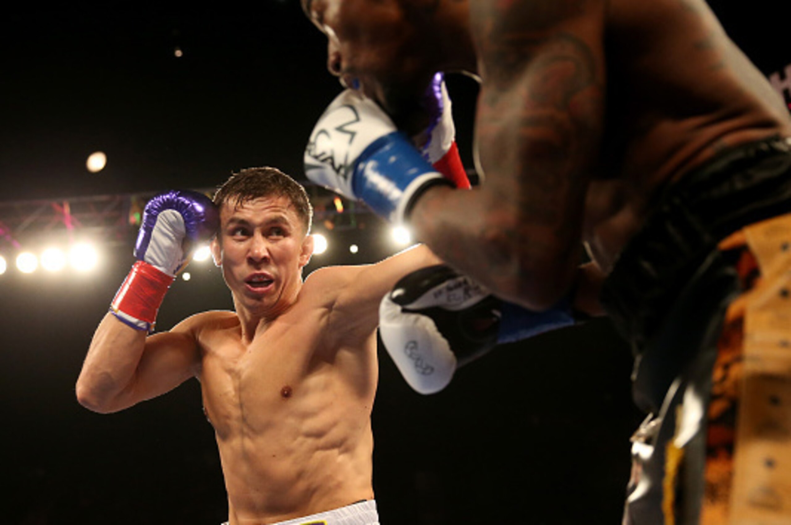 INGLEWOOD, CA - MAY 16: Gennady Golovkin throws a punch at Willie Monroe Jr. in their World Middleweight Championship fight at The Forum on May 16, 2015 in Inglewood, California Golovkin won in a TKO in the sixth round. (Photo by Stephen Dunn/Getty Ima INGLEWOOD, CA - MAY 16: Gennady Golovkin throws a punch at Willie Monroe Jr. in their World Middleweight Championship fight at The Forum on May 16, 2015 in Inglewood, California Golovkin won in a TKO in the sixth round. (Photo by Stephen Dunn/Getty Ima
