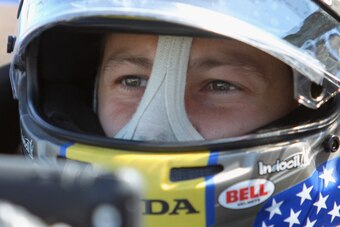 SONOMA, CA - AUGUST 23: Marco Andretti, driver of the #25 Snapple Honda, sits in his car during the Verizon IndyCar Series GoPro Grand Prix of Sonoma practice at Sonoma Raceway on August 23, 2014 in Sonoma, California. (Photo by Todd Warshaw/Getty Images)