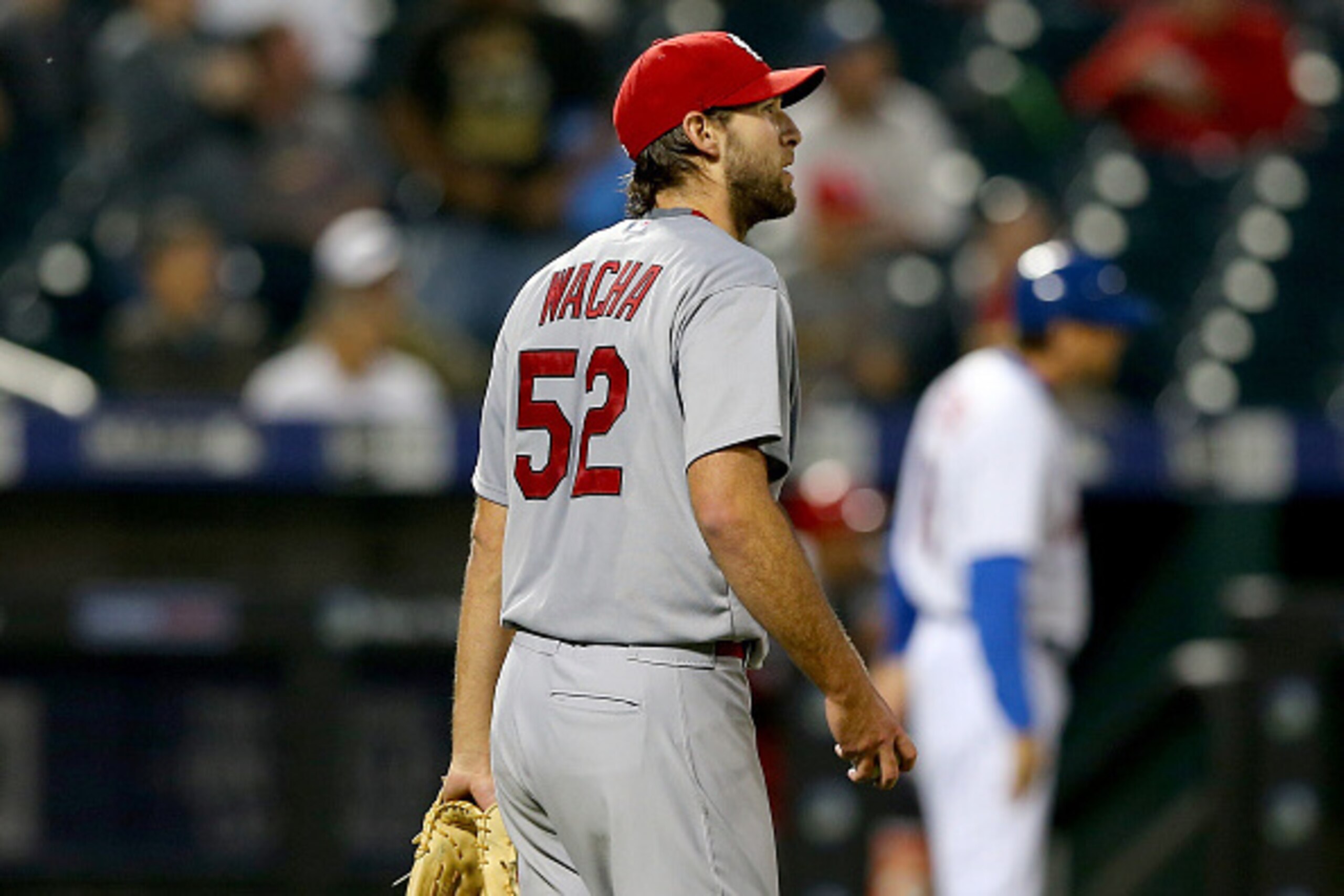 NEW YORK, NY - MAY 19:  Michael Wacha #52 of the St. Louis Cardinals reacts after giving up a two run homer to Daniel Murphy of the New York Mets in the fourth inning on May 19, 2015 at Citi Field in the Flushing neighborhood of the Queens borough of New 