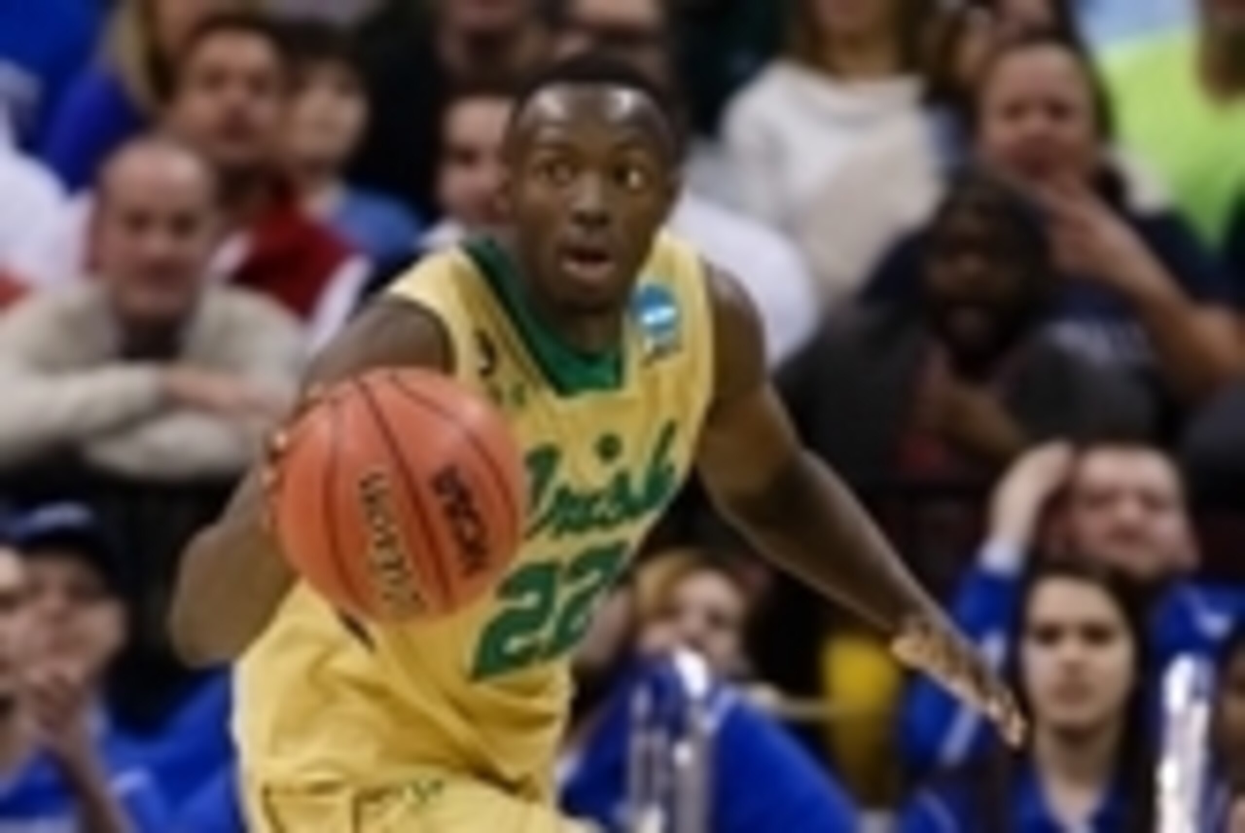 Mar 28, 2015; Cleveland, OH, USA; Notre Dame Fighting Irish guard Jerian Grant (22) dribbles against the Kentucky Wildcats in the finals of the midwest regional of the 2015 NCAA Tournament at Quicken Loans Arena. Mandatory Credit: Rick Osentoski-USA TODAY Mar 28, 2015; Cleveland, OH, USA; Notre Dame Fighting Irish guard Jerian Grant (22) dribbles against the Kentucky Wildcats in the finals of the midwest regional of the 2015 NCAA Tournament at Quicken Loans Arena. Mandatory Credit: Rick Osentoski-USA TODAY