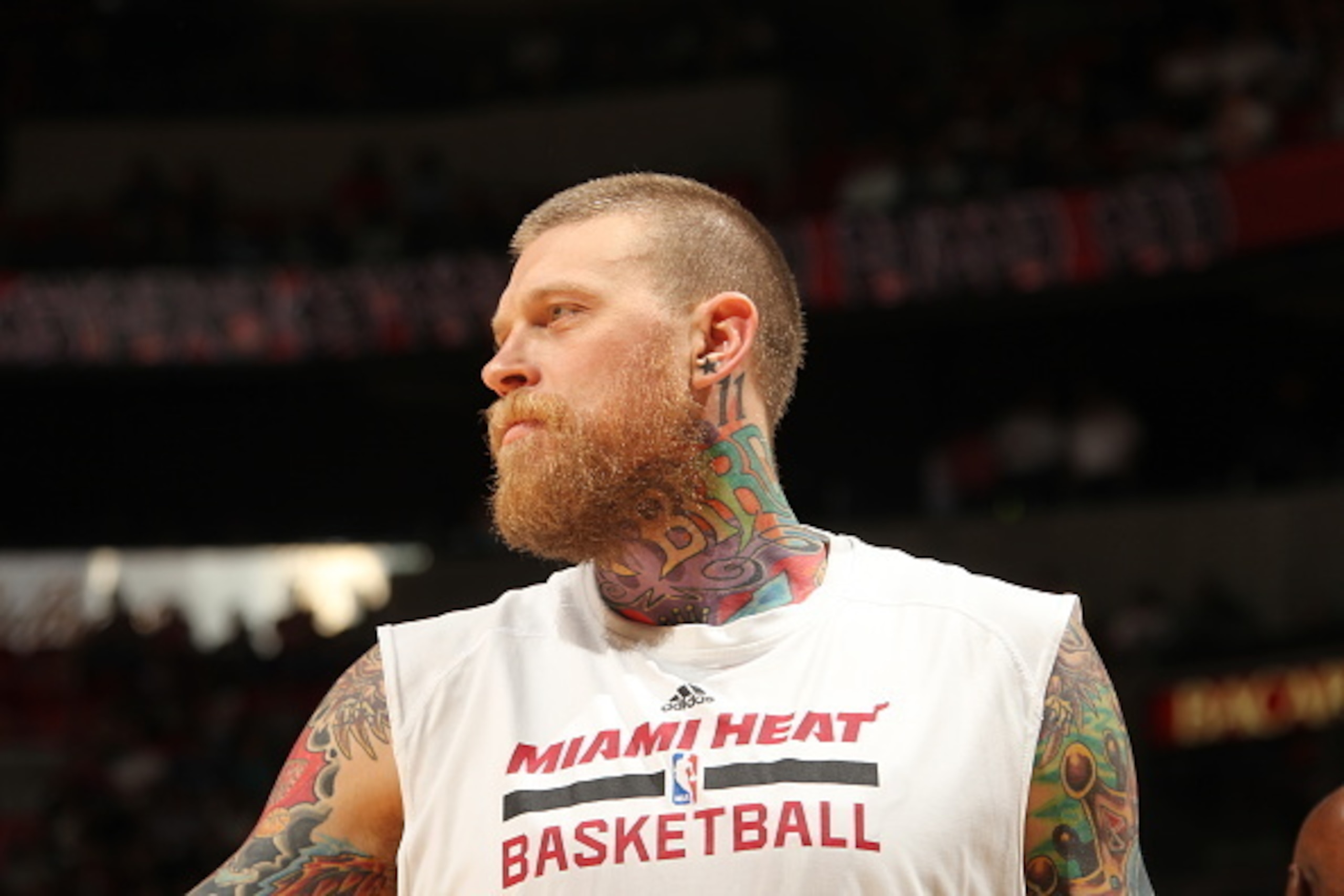 MIAMI, FL - APRIL 13:  Chris Andersen #11 of the Miami Heat during the game against the Orlando Magic on April 13, 2015 at American Airlines Arena in Miami, Florida.  NOTE TO USER: User expressly acknowledges and agrees that, by downloading and or using t
