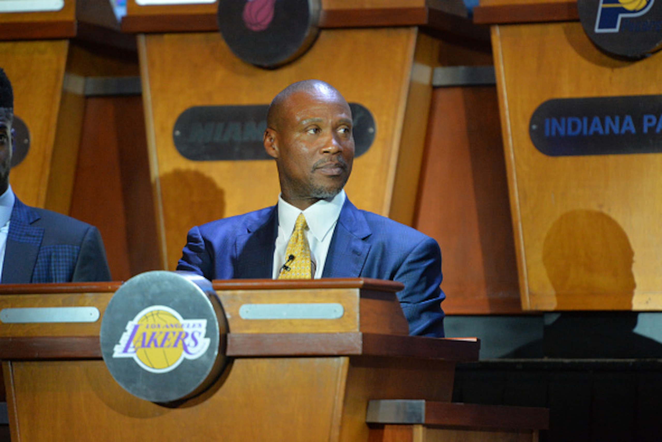 NEW YORK - MAY 19: Head Coach Byron Scott of the Los Angeles Lakers represents during the 2015 NBA Draft Lottery on May 19, 2015 at the New York Hilton Midtown in New York City. NOTE TO USER: User expressly acknowledges and agrees that, by downloading an NEW YORK - MAY 19: Head Coach Byron Scott of the Los Angeles Lakers represents during the 2015 NBA Draft Lottery on May 19, 2015 at the New York Hilton Midtown in New York City. NOTE TO USER: User expressly acknowledges and agrees that, by downloading an