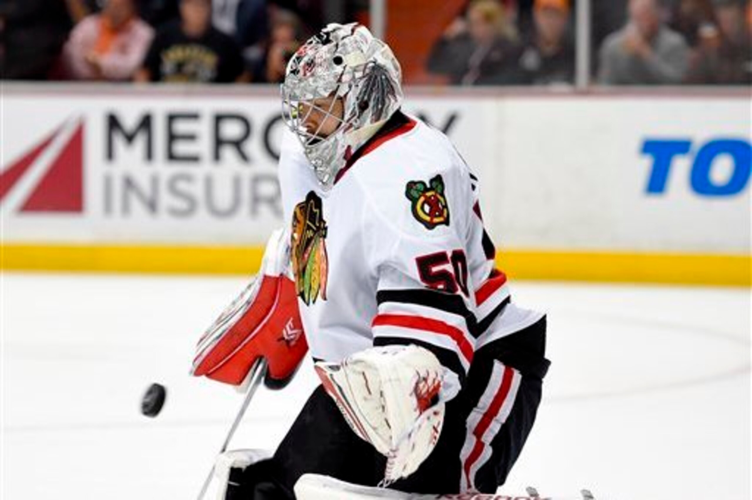 Corey Crawford racked up 60 saves Tuesday.