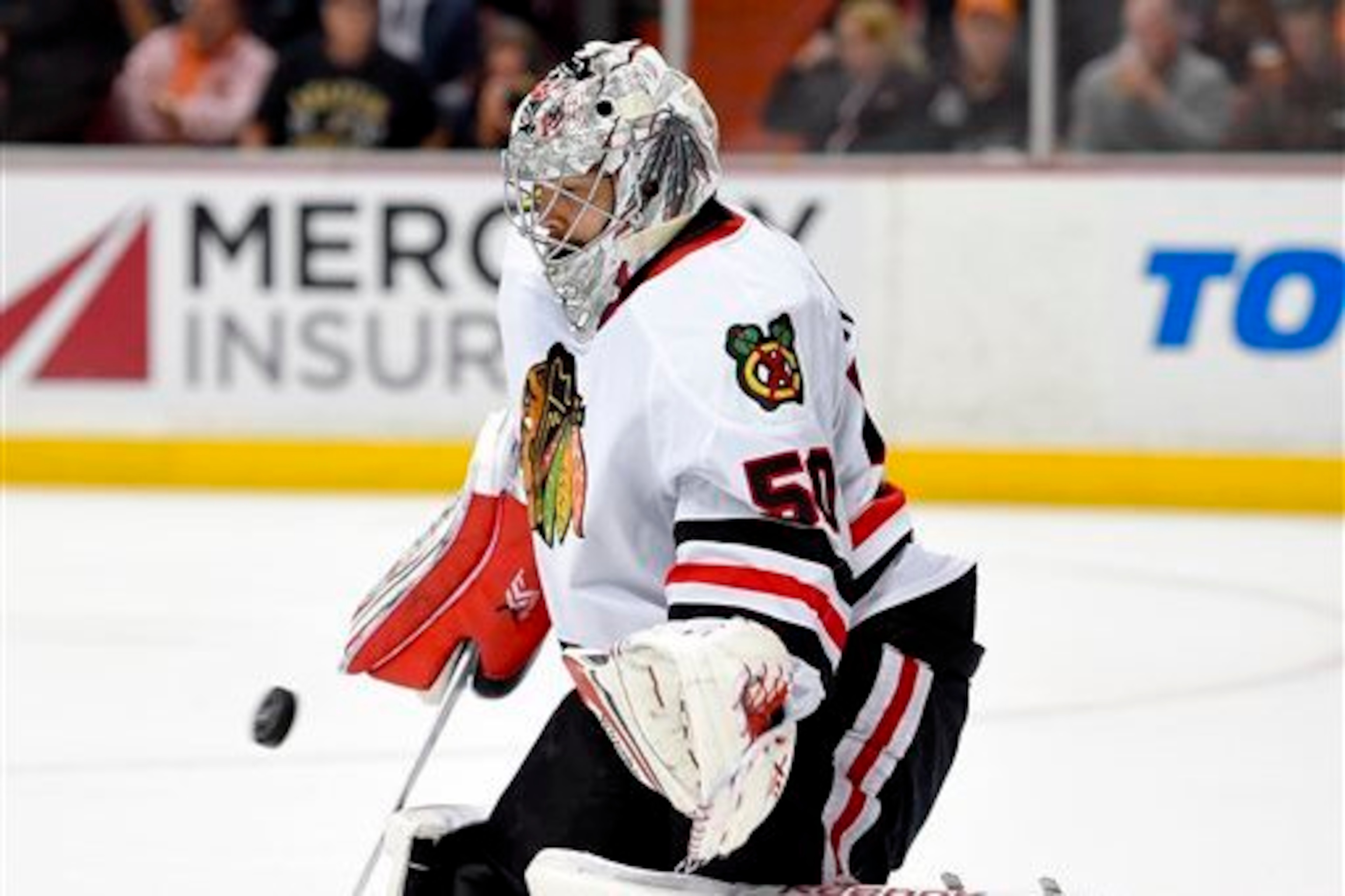 Corey Crawford racked up 60 saves Tuesday.