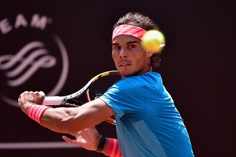 ROME, ITALY - MAY 14:  Rafael Nadal of Spain in action during his Third Round victory over John Isner of USA on Day Five of The Internazionali BNL d'Italia 2015 at the Foro Italico on May 14, 2015 in Rome, Italy.  (Photo by Mike Hewitt/Getty Images)
